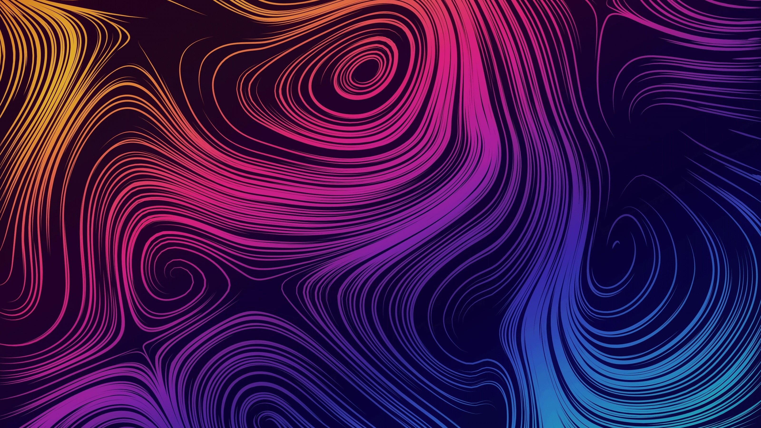 swirl, no people, fantasy, motion, space, backgrounds, striped, illuminated, futuristic, long exposure, 2K, multi colored, concentric, Abstract, night, HD Wallpaper