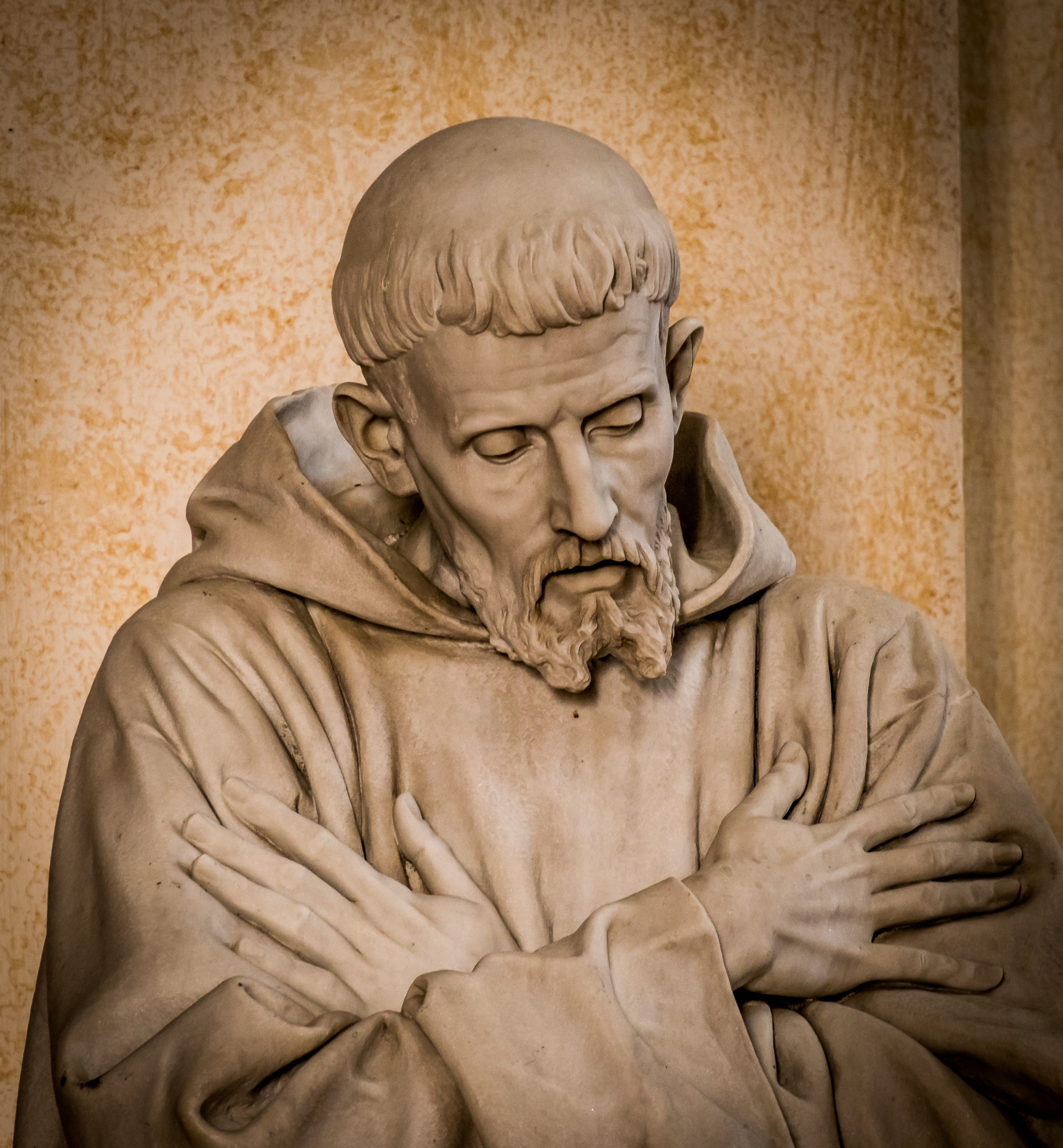 statue, emotion, holy, catholic, saint francis, history, pray, doubt, representation, senior adult, craft, male likeness, francesco, close-up, indoors, Phone HD Wallpaper