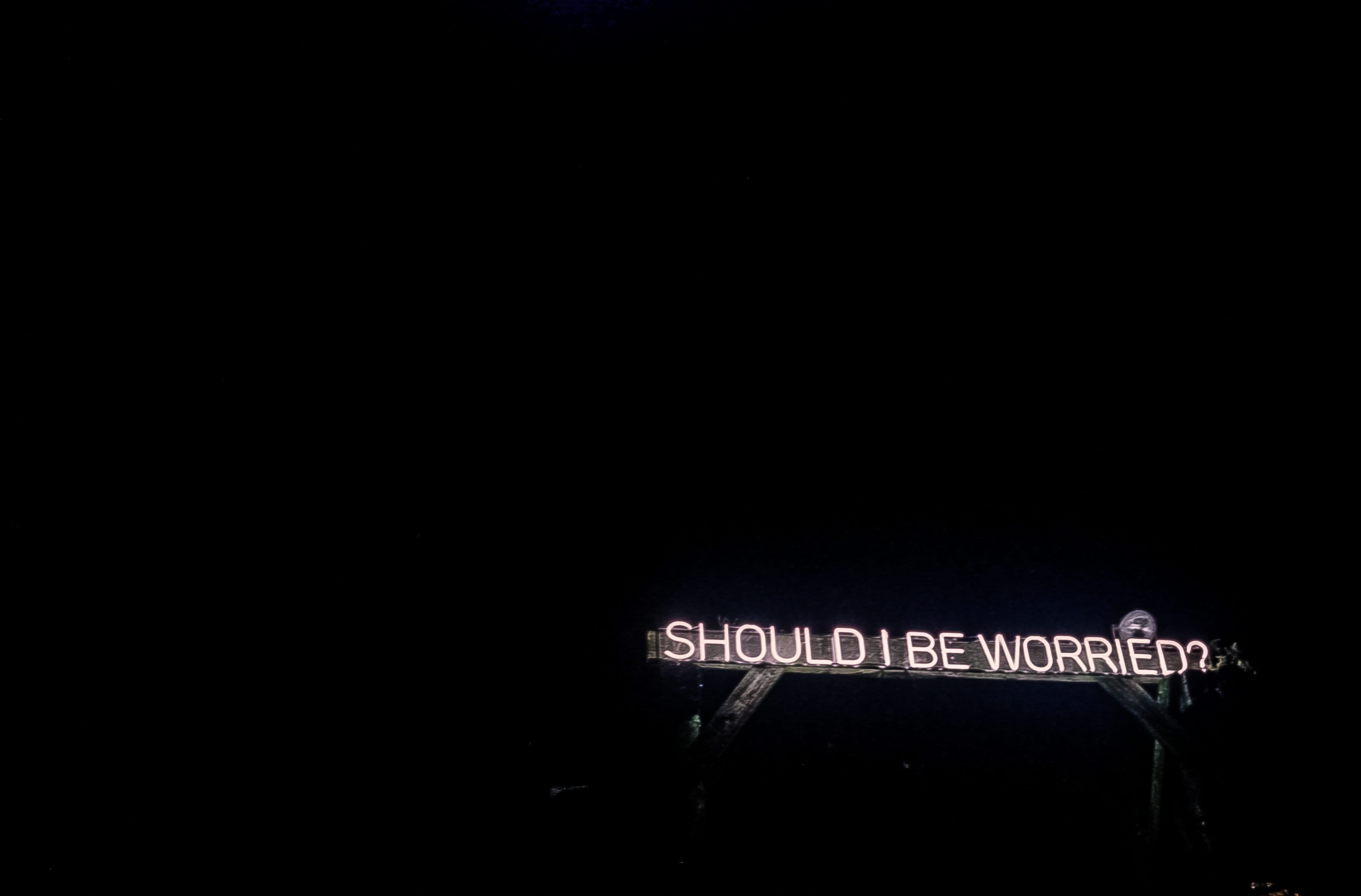 capital letter, signs, information, funemployment, no people, illuminated, should i be worried?, architecture, words, bc, nikon, information sign, nightlife, HD Wallpaper