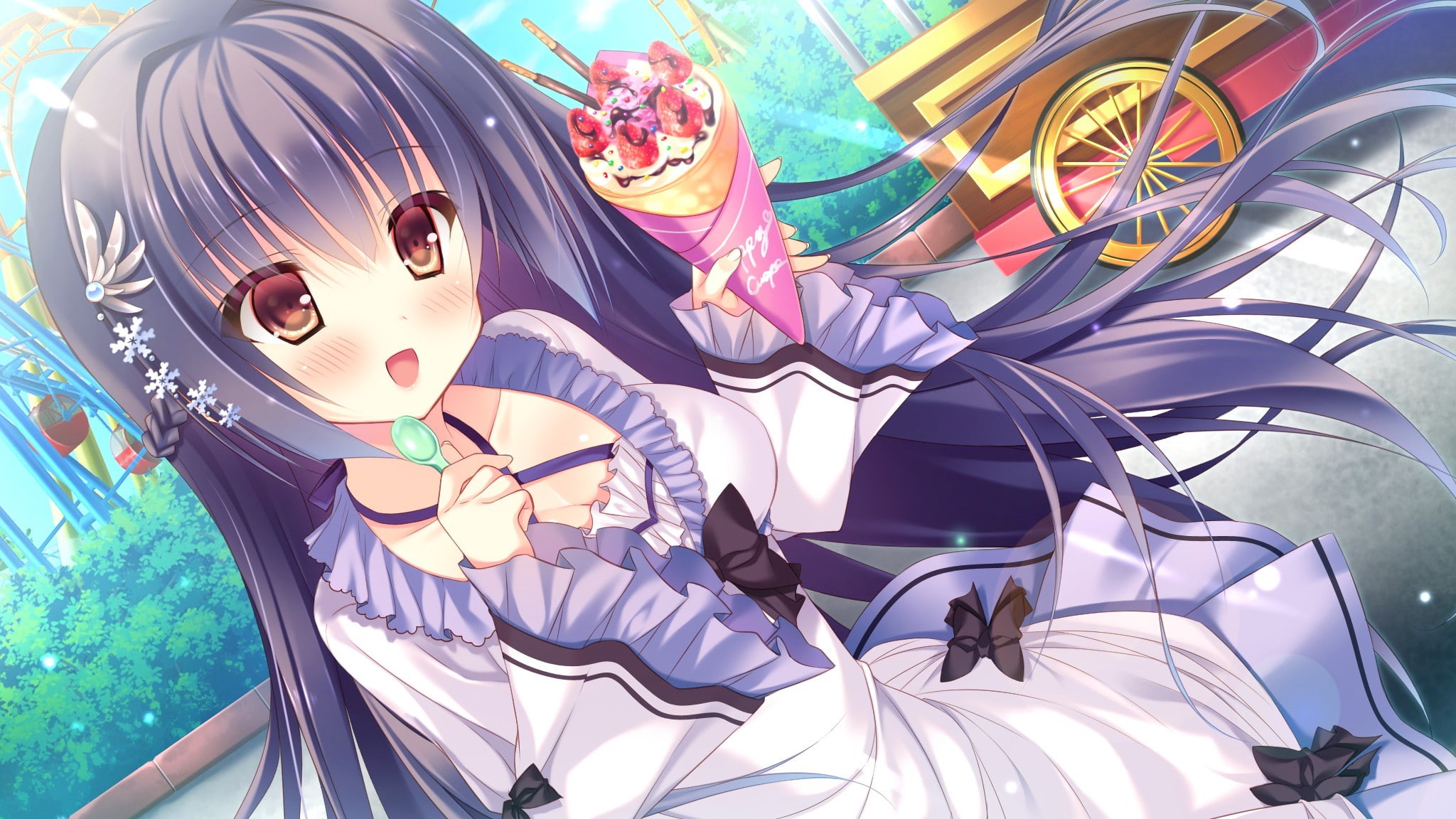 Kidou Shizuku, anime, Hakoniwa Logic, anime girls, 1080P, cleavage, HD Wallpaper