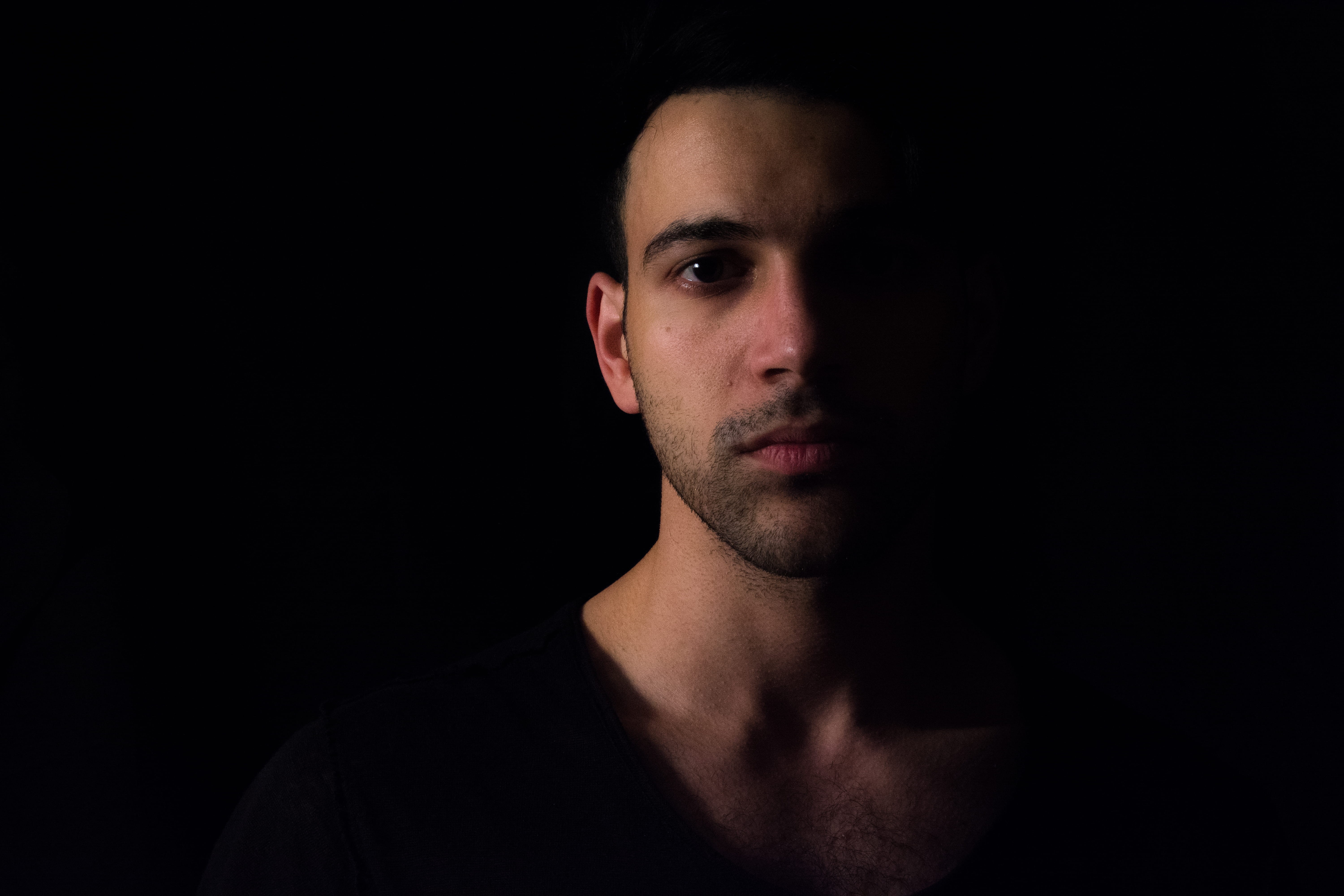 black Color, beautiful, men, fashion, wearing, human body part, young Adult, man, scoop, one man only, close-up, young men, black, male, contemplation, HD Wallpaper