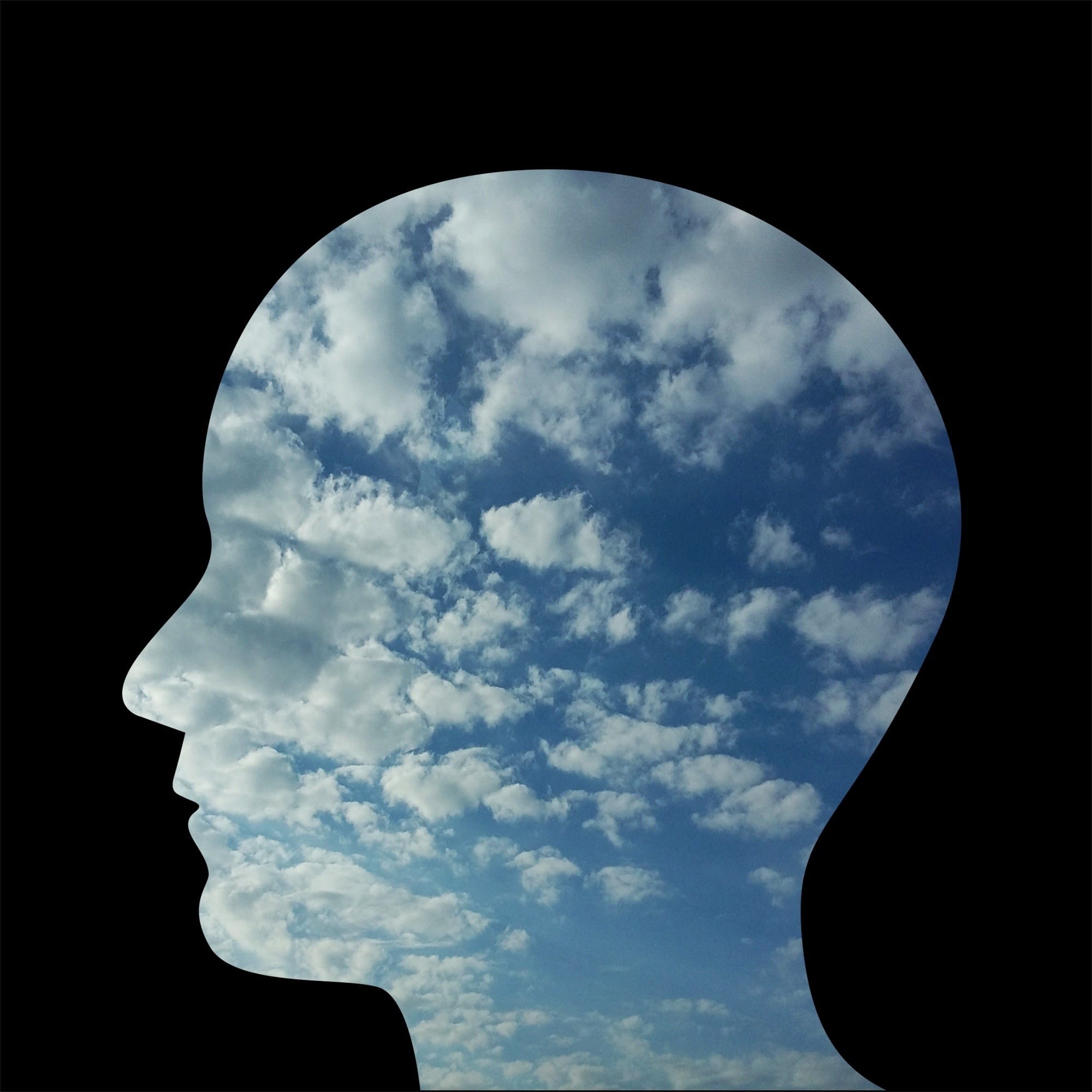 think, low angle view, psychology, mental confusion, Person, happiness, beauty in nature, cloud - sky, Man, head, mind, Profile, tranquility, 1080P, emotion, Phone HD Wallpaper