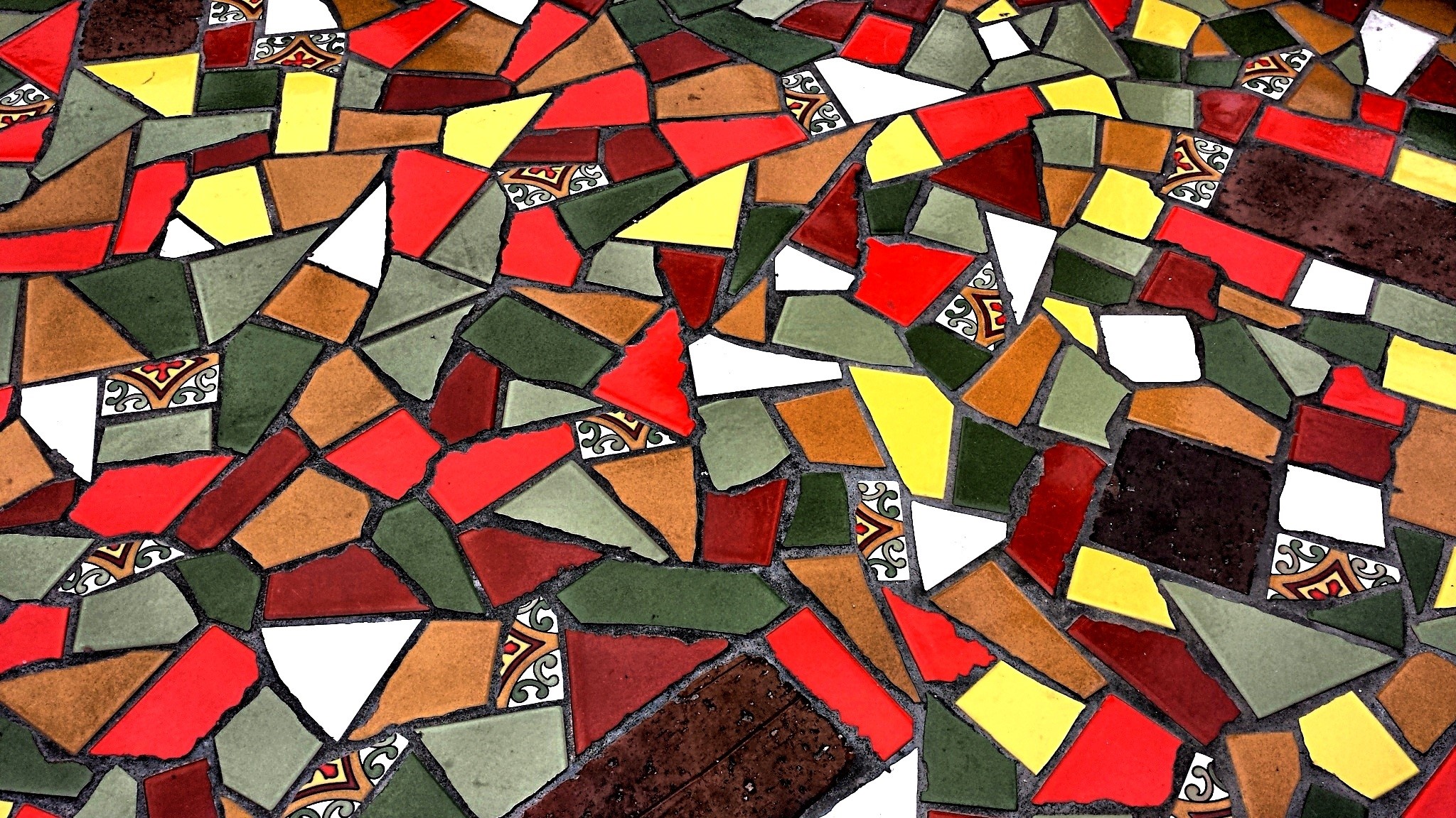 yellow, architecture, decor, ceramic, art and craft, abundance, full frame, ceramic tile, arts culture and entertainment, 1080P, shape, retro, rough, variation, HD Wallpaper