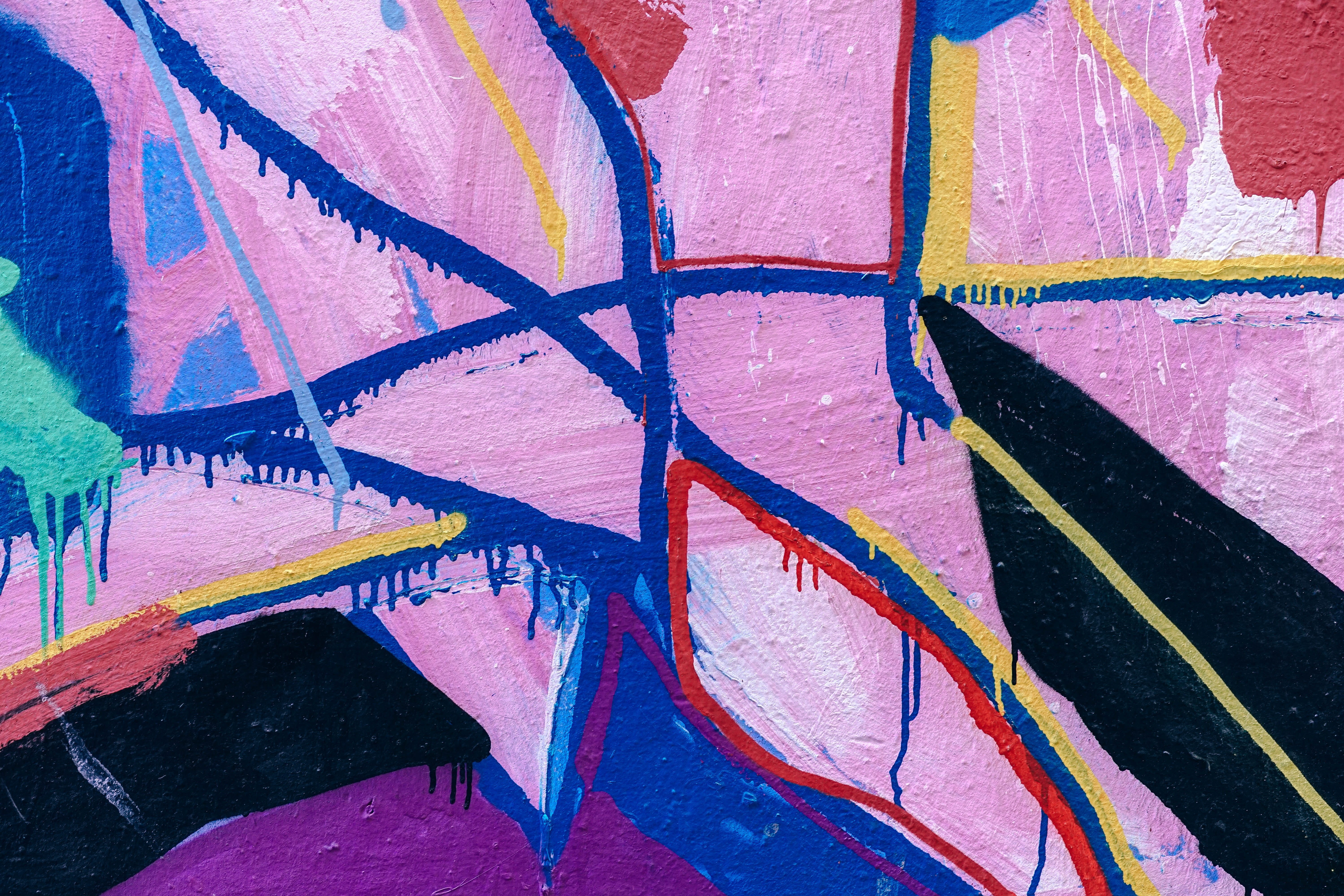 art, grunge, no people, outdoors, backgrounds, multi Colored, mural, abstract, pink color, Background, creativity, colors, wall - building feature, pattern, HD Wallpaper