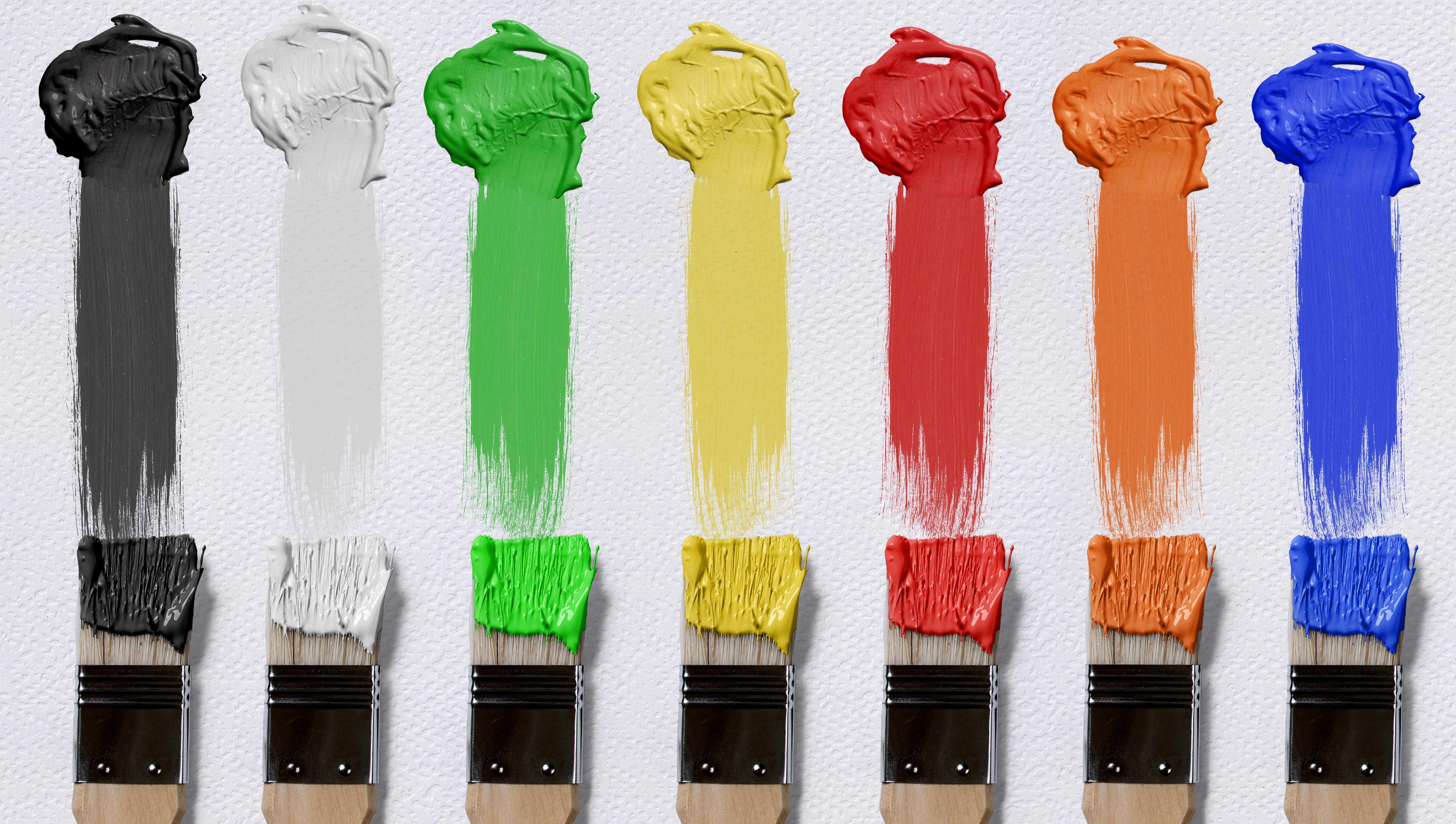 no people, background, renovate, black, still life, 5K, delete, brush, white, close-up, color, bristles, colorful, indoors, white background, job, large group of objects, HD Wallpaper