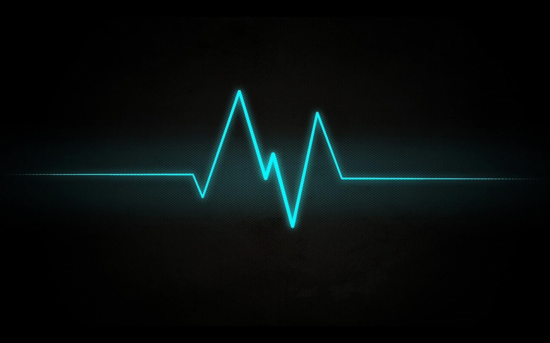pulse, neon, ekg, cyan, lines, black background, texture, 1080P, minimalism, digital art, HD Wallpaper