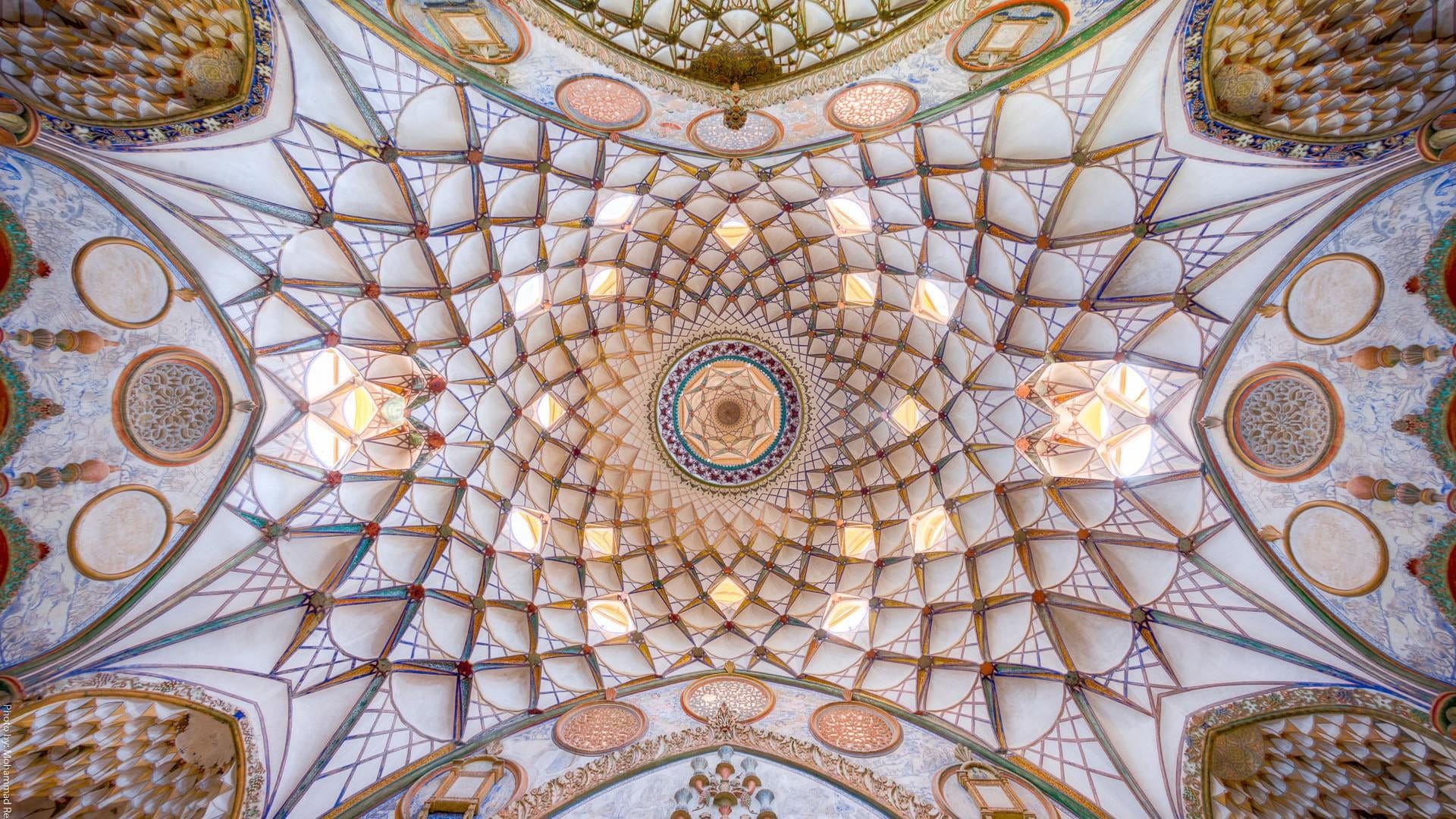 geometric shape, cupola, religion, art and craft, building, 1080P, ornate, place of worship, architecture, backgrounds, indoors, full frame, architecture and art, HD Wallpaper