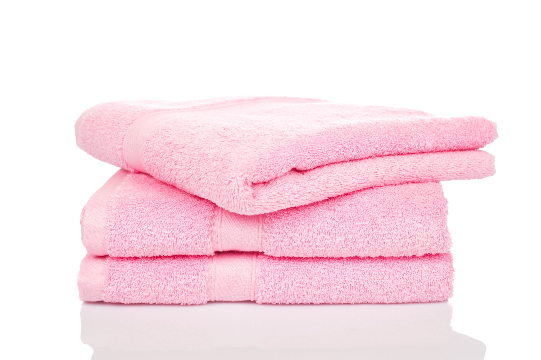 still life, white background, folded, indoors, hygiene, stack, pink color, no people, color, clean, group of objects, towel, pink, textile, white, white color, HD Wallpaper