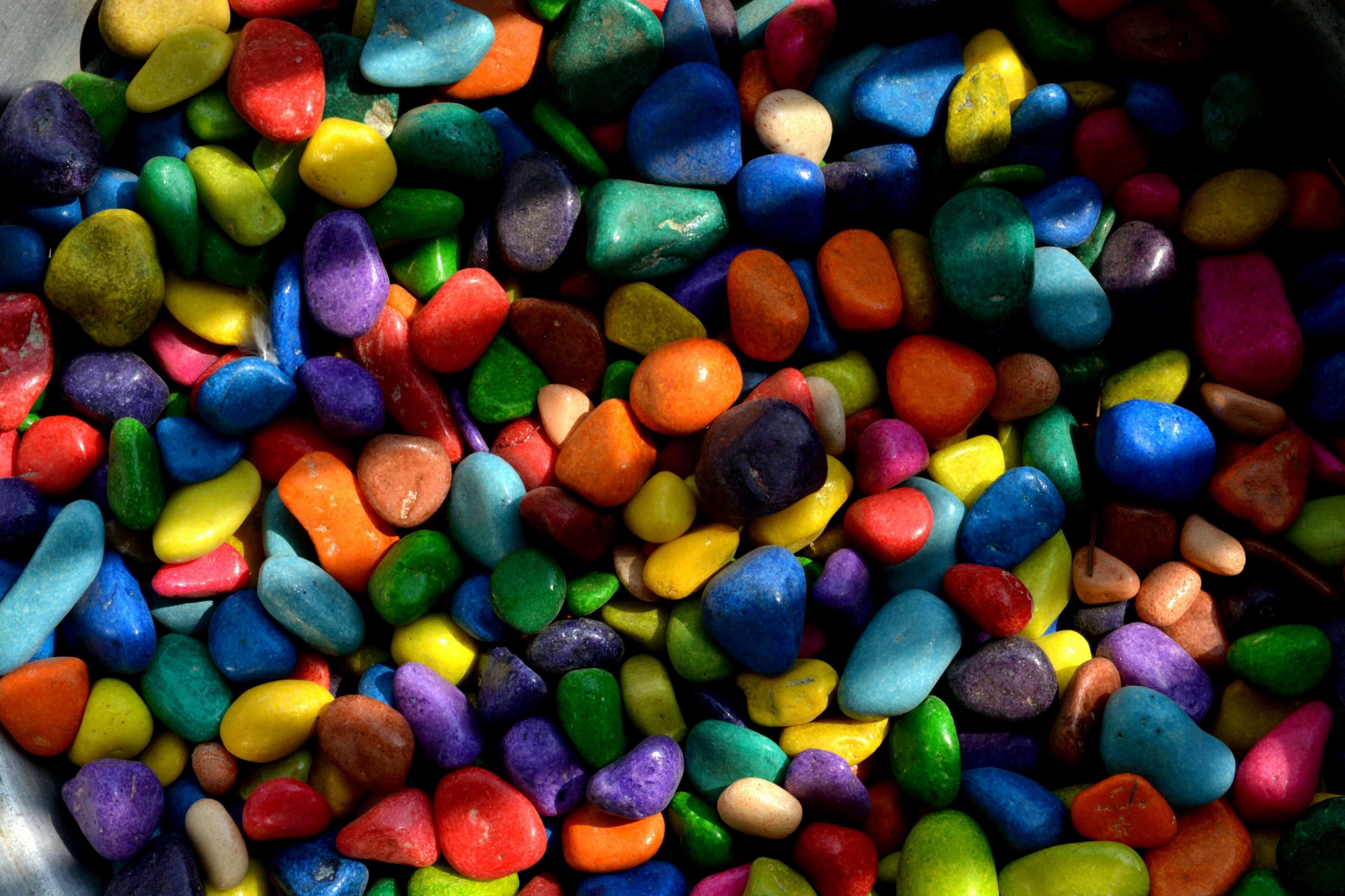 pebbles, 4K, rocks, colourful, stones, colorful, HD Wallpaper