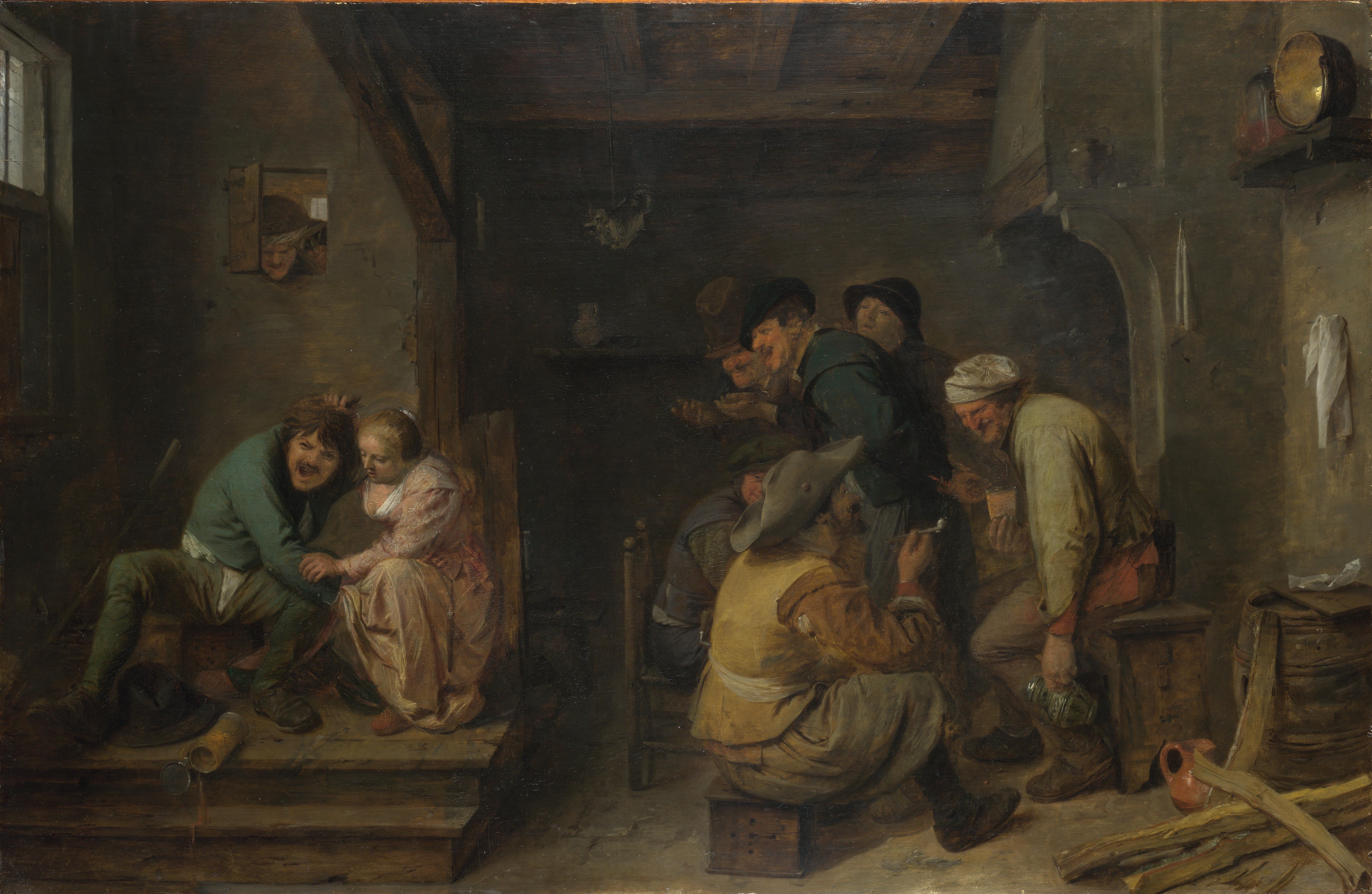 fine art painting, adult, 5K, tavern, religion, punishment, people, hat, men, art and craft, wearing, indoors, building, man, women, brown, full length, HD Wallpaper