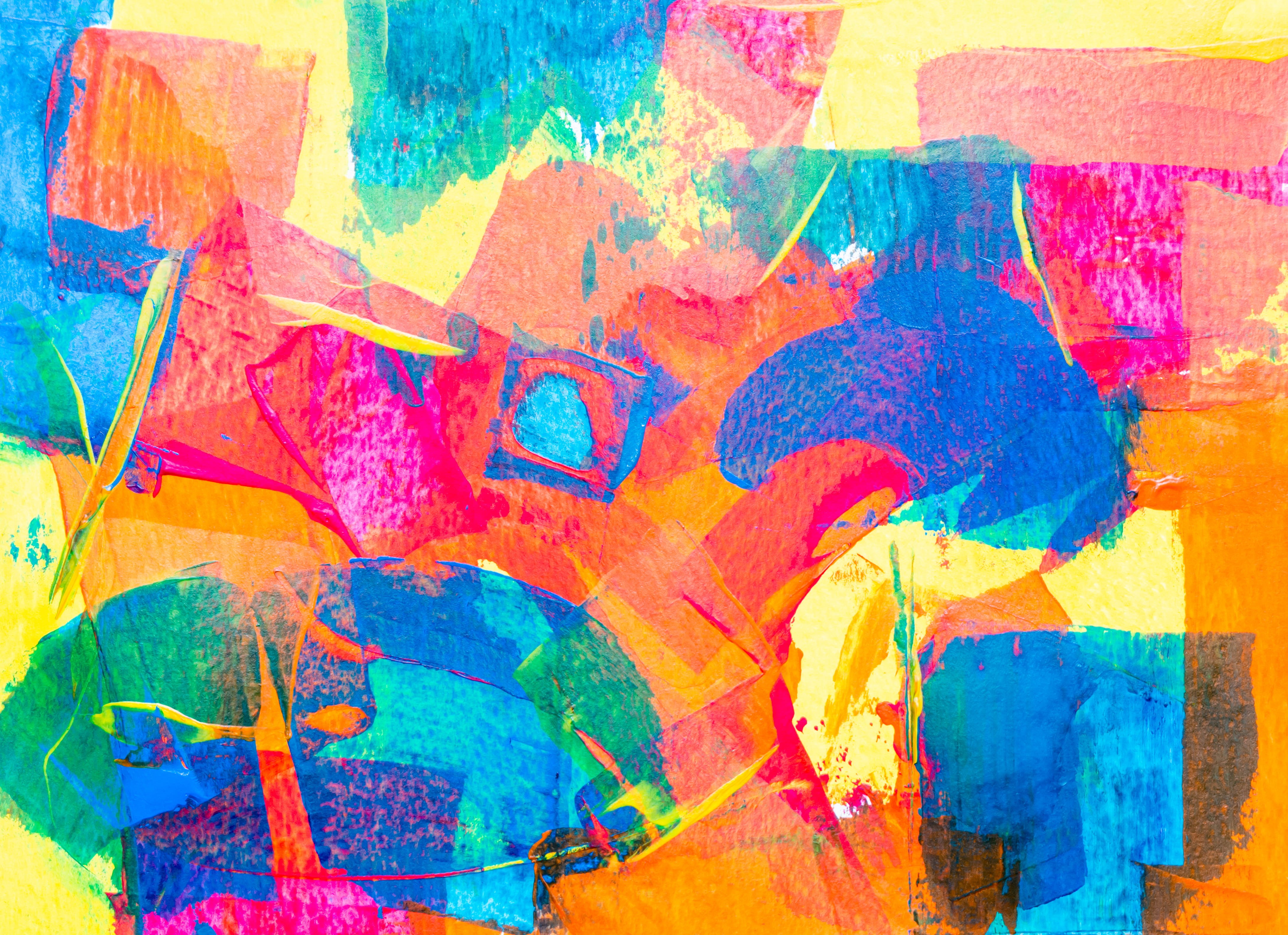 full frame, painting, modern art, fine art painting, wall art, arts culture and entertainment, orange, textured effect, artistic, modern, art, multi colored, HD Wallpaper