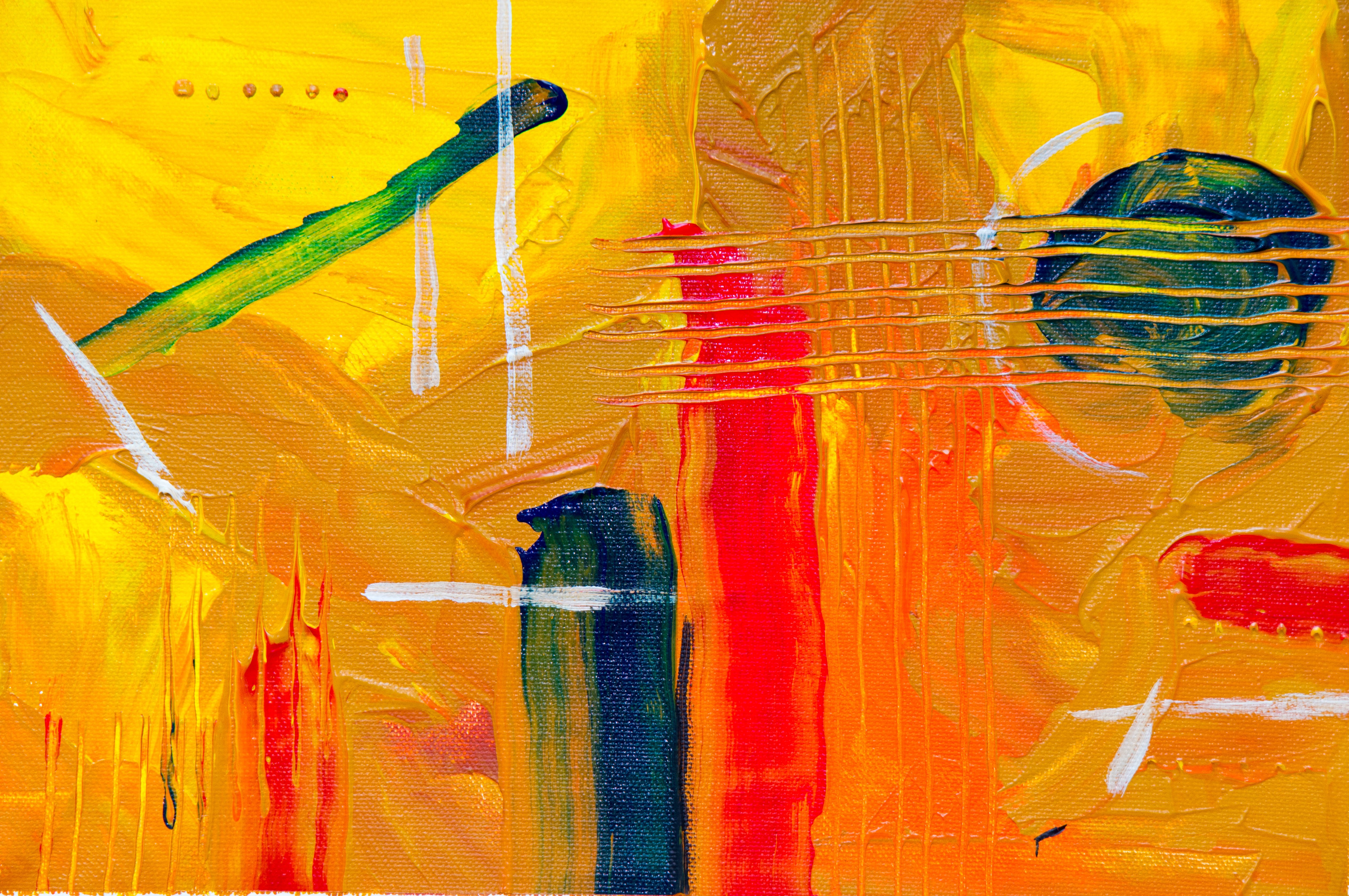wall - building feature, orange color, valparaiso, yellow, acrylic painting, full frame, backgrounds, close-up, bright, art, multi colored, red, canvas, HD Wallpaper