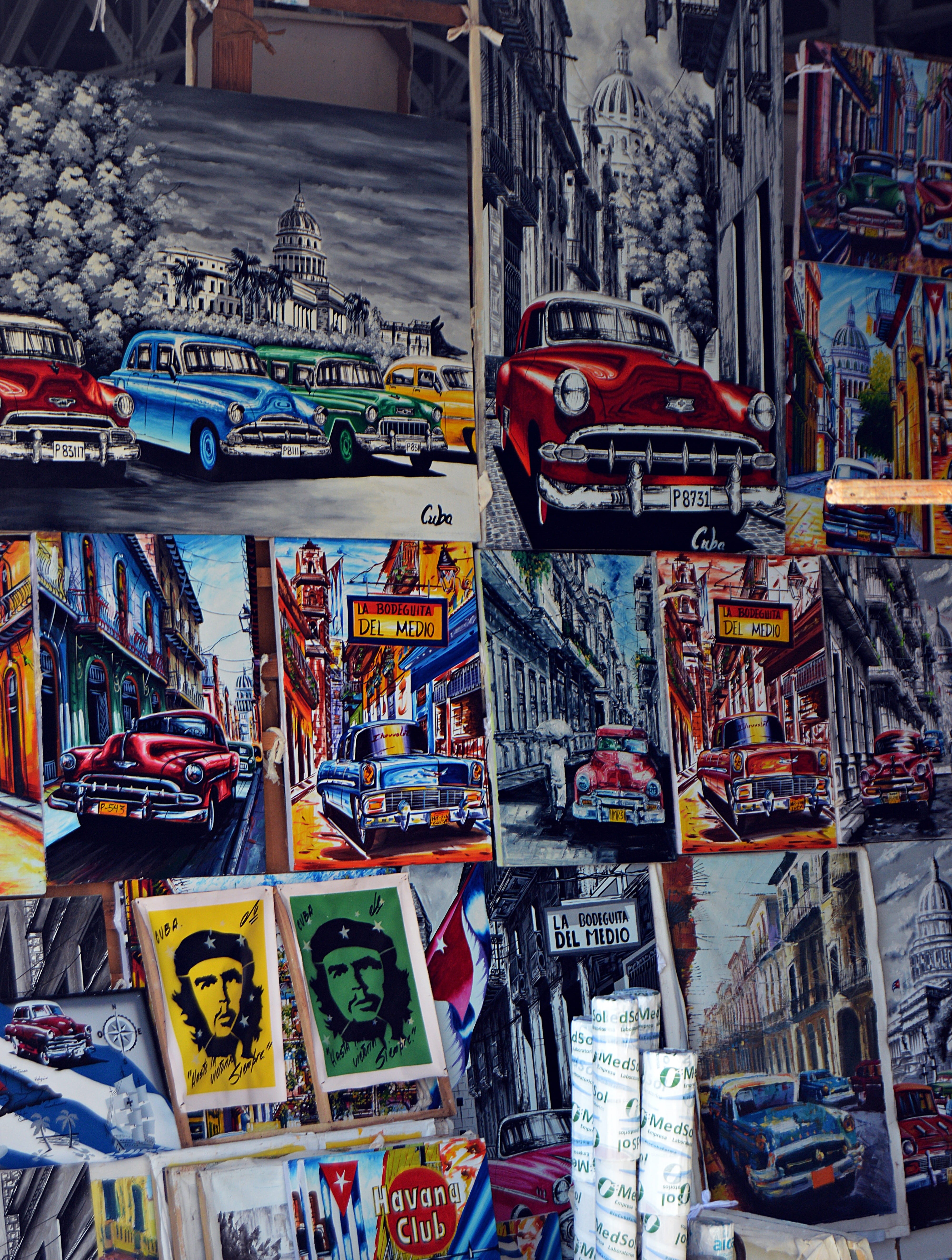 day, dye, retail, transportation, draw, cuba, colorful, large group of objects, color, market, color palette, paint, no people, havana, drawing, human representation, Phone HD Wallpaper