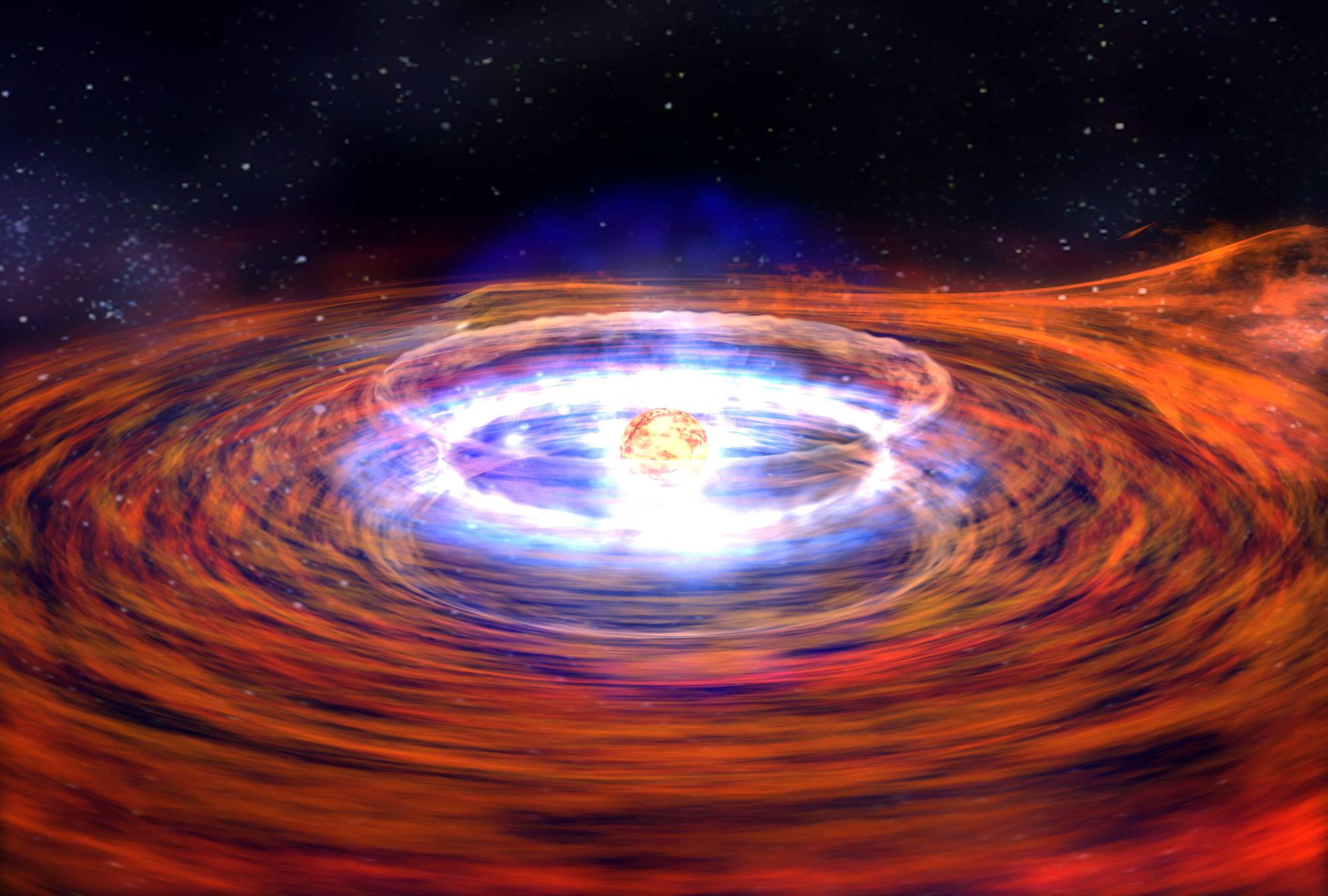 a neutron star, 4K, rotation, gas, HD Wallpaper
