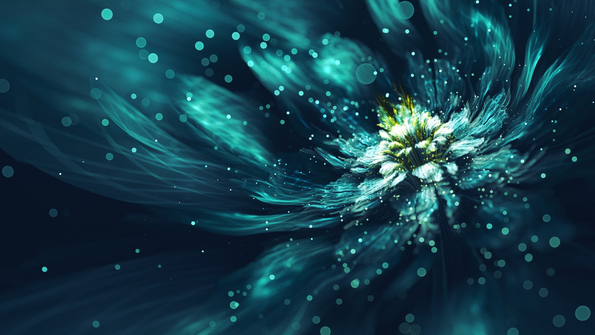 Abstract, Digital Art, Glitter, 1080P, Artistic, Fractal, Flower, HD Wallpaper