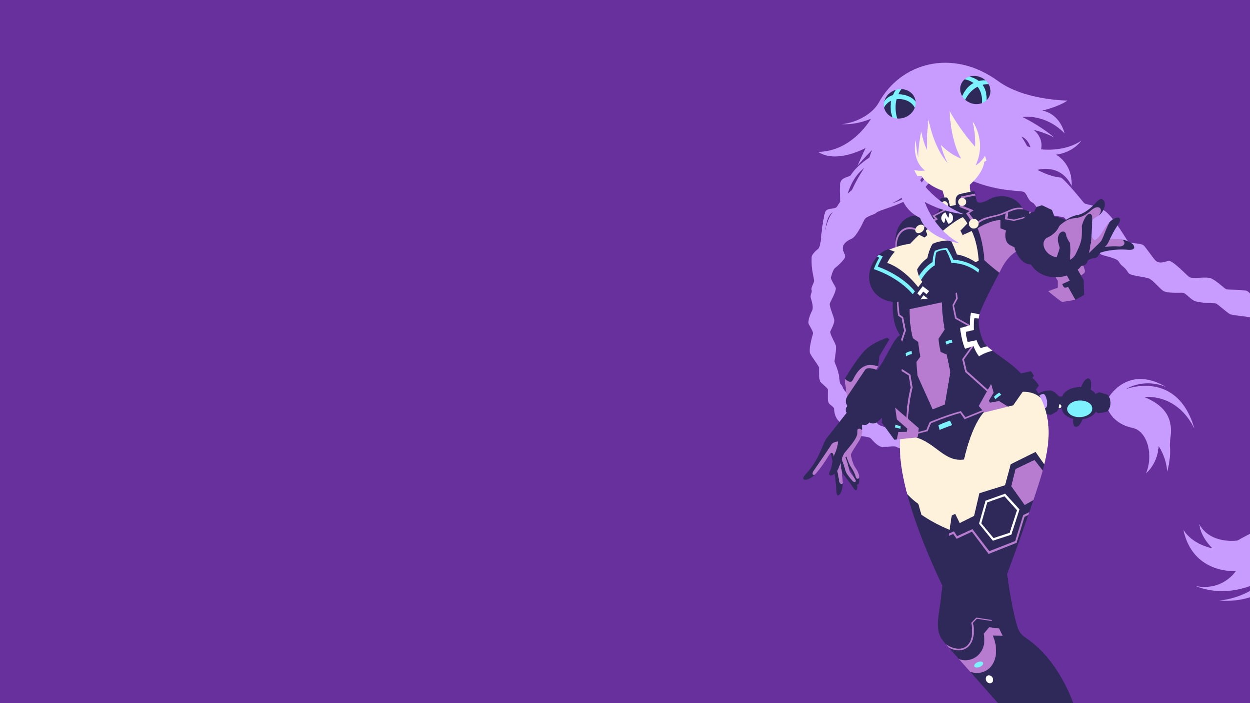 anime girls, anime, 2K, purple background, Purple Heart (Hyperdimension Neptunia), Hyperdimension Neptunia, HD Wallpaper