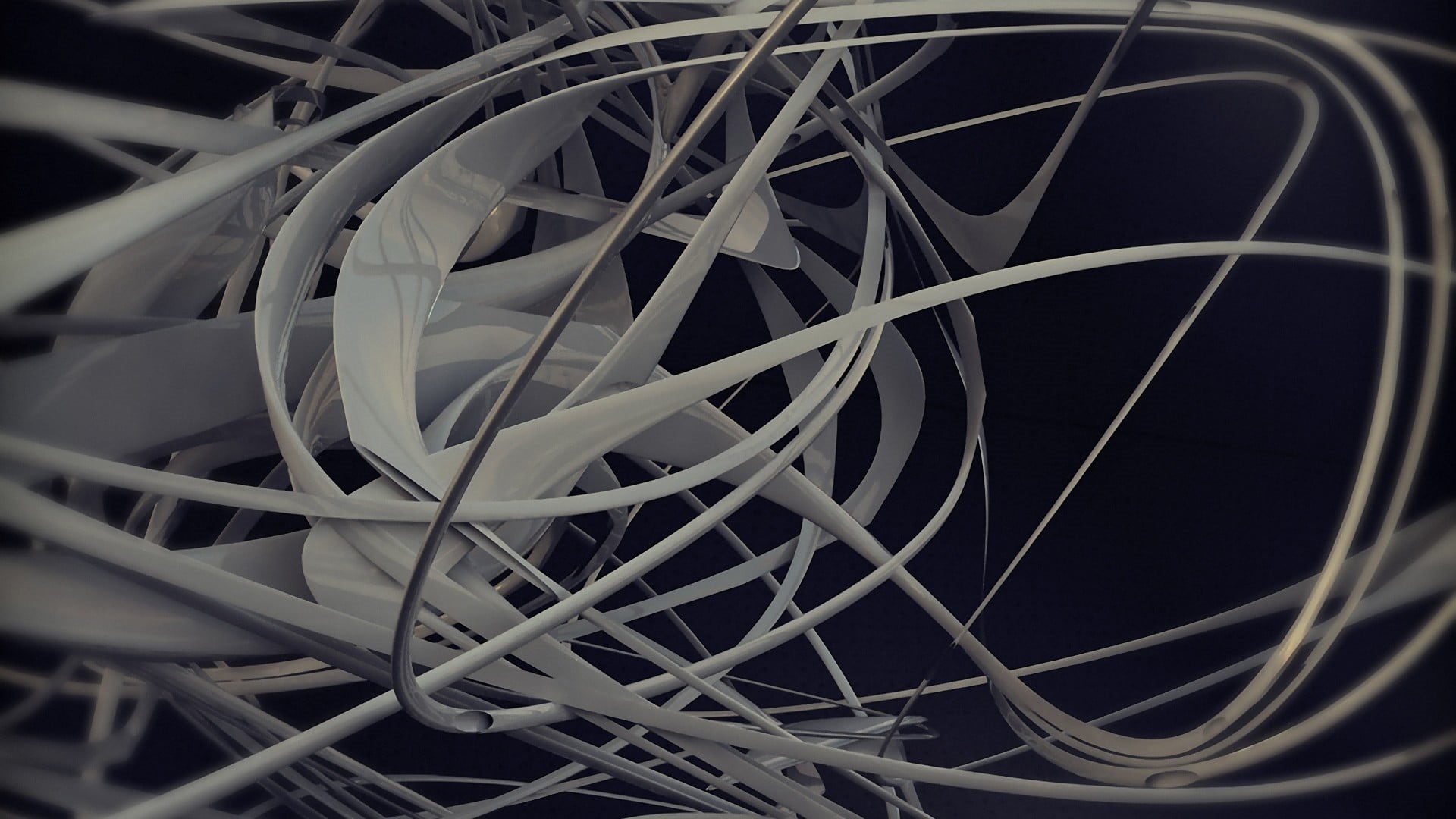chaos, lines, creativity, chrome, complexity, technology, metal, design, large group of objects, tangled, d, electrical equipment, shapes, 3D, connection, HD Wallpaper