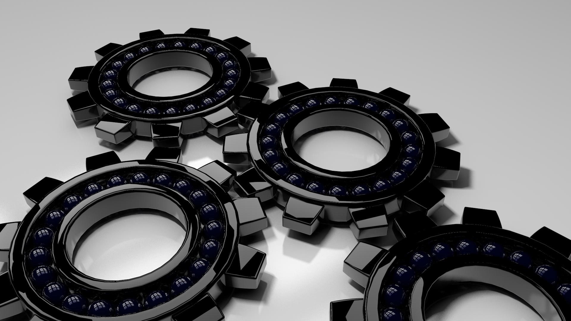 bearing, gears, ball bearing, 3d, abstract, 1920, 1080P, ball, cinema 4d, 3d and abstract, HD Wallpaper