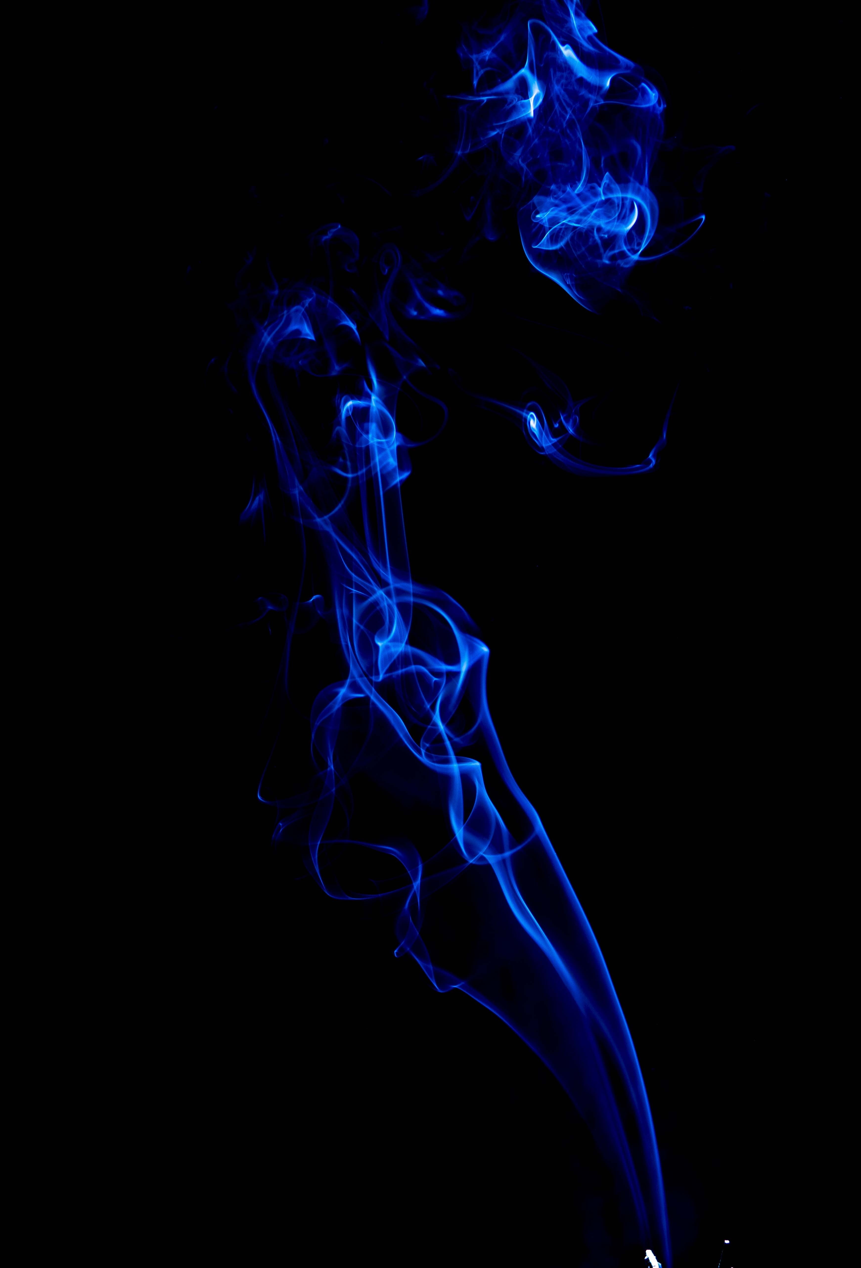 blue, 5K, shroud, smoke, dark, clot, colored smoke, Phone HD Wallpaper