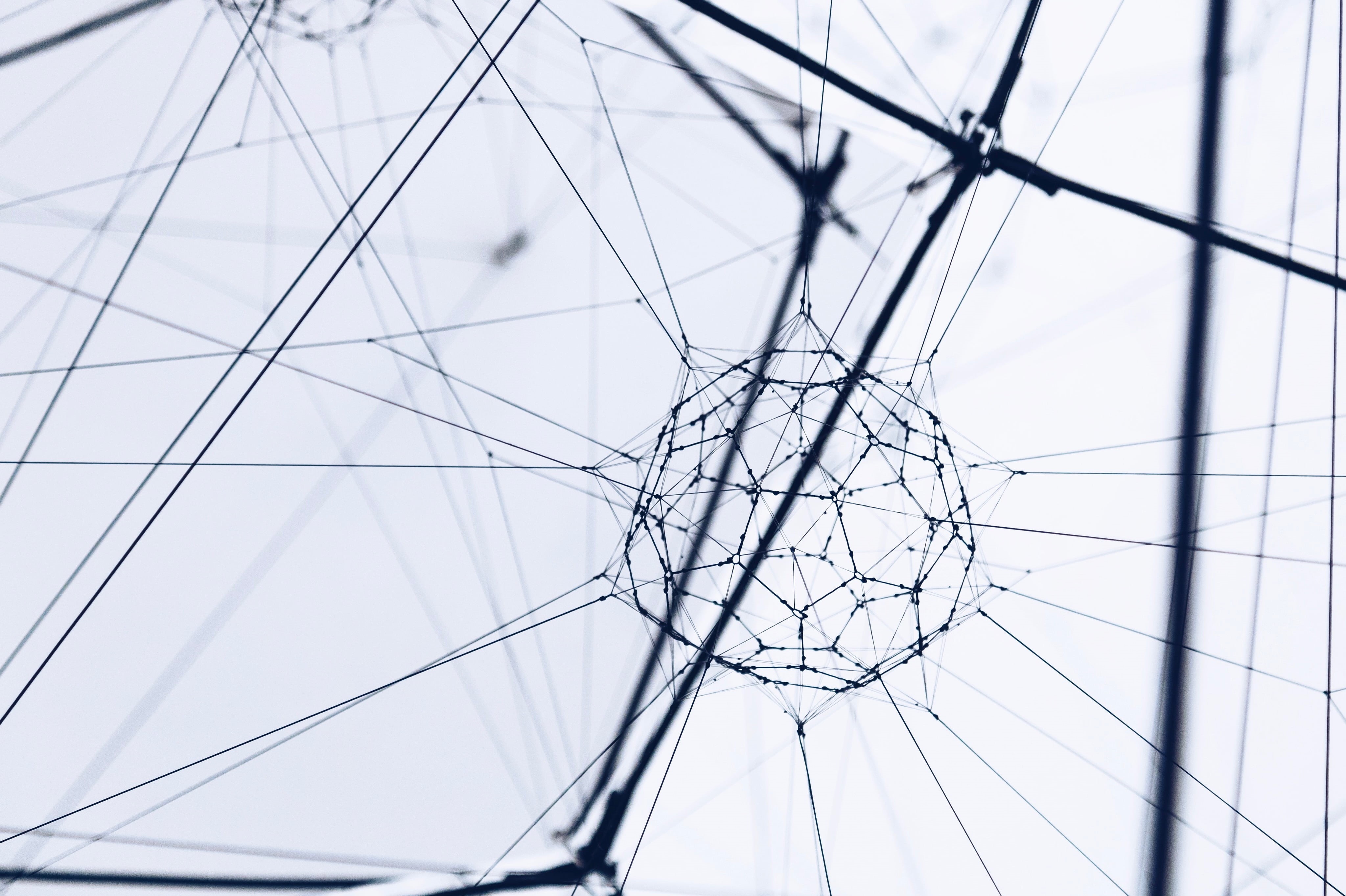shape, power supply, web, nature, full frame, clear sky, complexity, mode of transportation, directly below, spoke, plexus, selective focus, close-up, 4K, HD Wallpaper