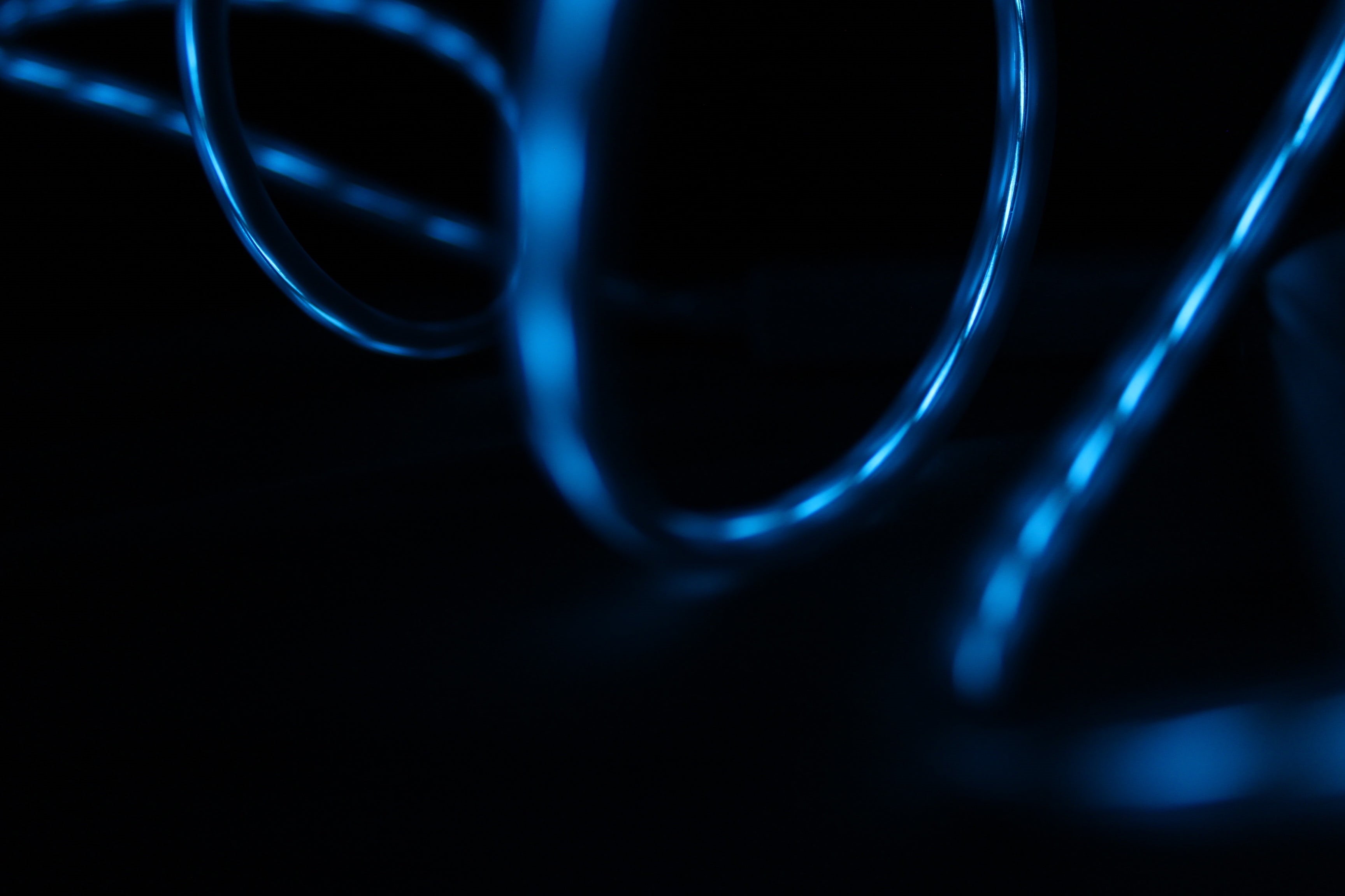 technology, dark, motion, blue, healthcare and medicine, close-up, studio shot, indoors, still life, shape, abstract, black background, smoke - physical structure, HD Wallpaper