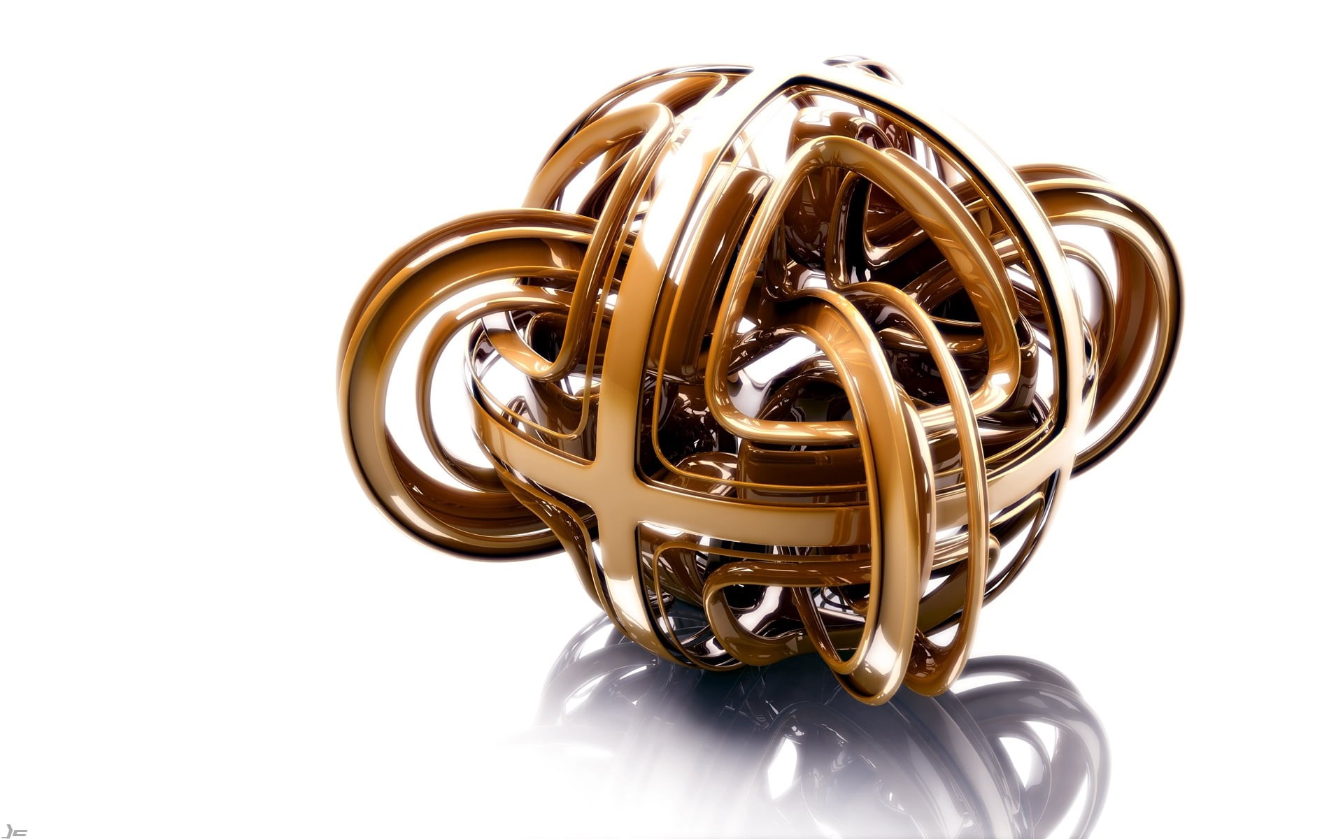 reflection, white background, equipment, 1080P, ball, music, gold, single Object, spiral, colored, metallic, musical Instrument, ornament, studio shot, HD Wallpaper