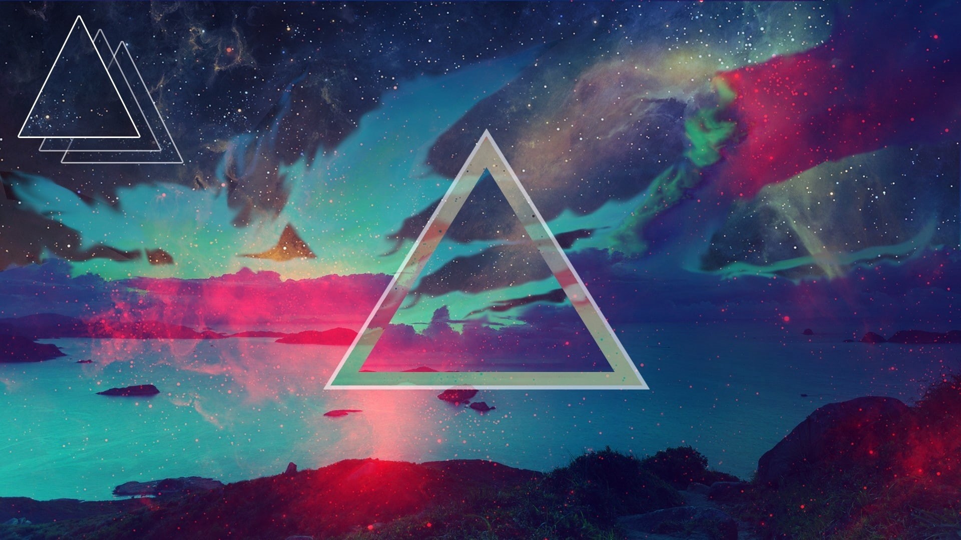 triangle, dark spots, background, 1080P, HD Wallpaper