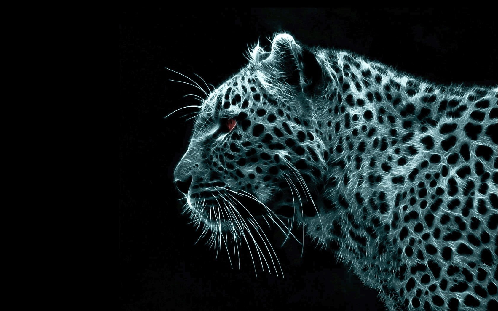 black background, animal, vertebrate, animal head, animals in the wild, profile view, mammal, leopard (animal), 720P, Fractalius, animals, no people, animal themes, HD Wallpaper
