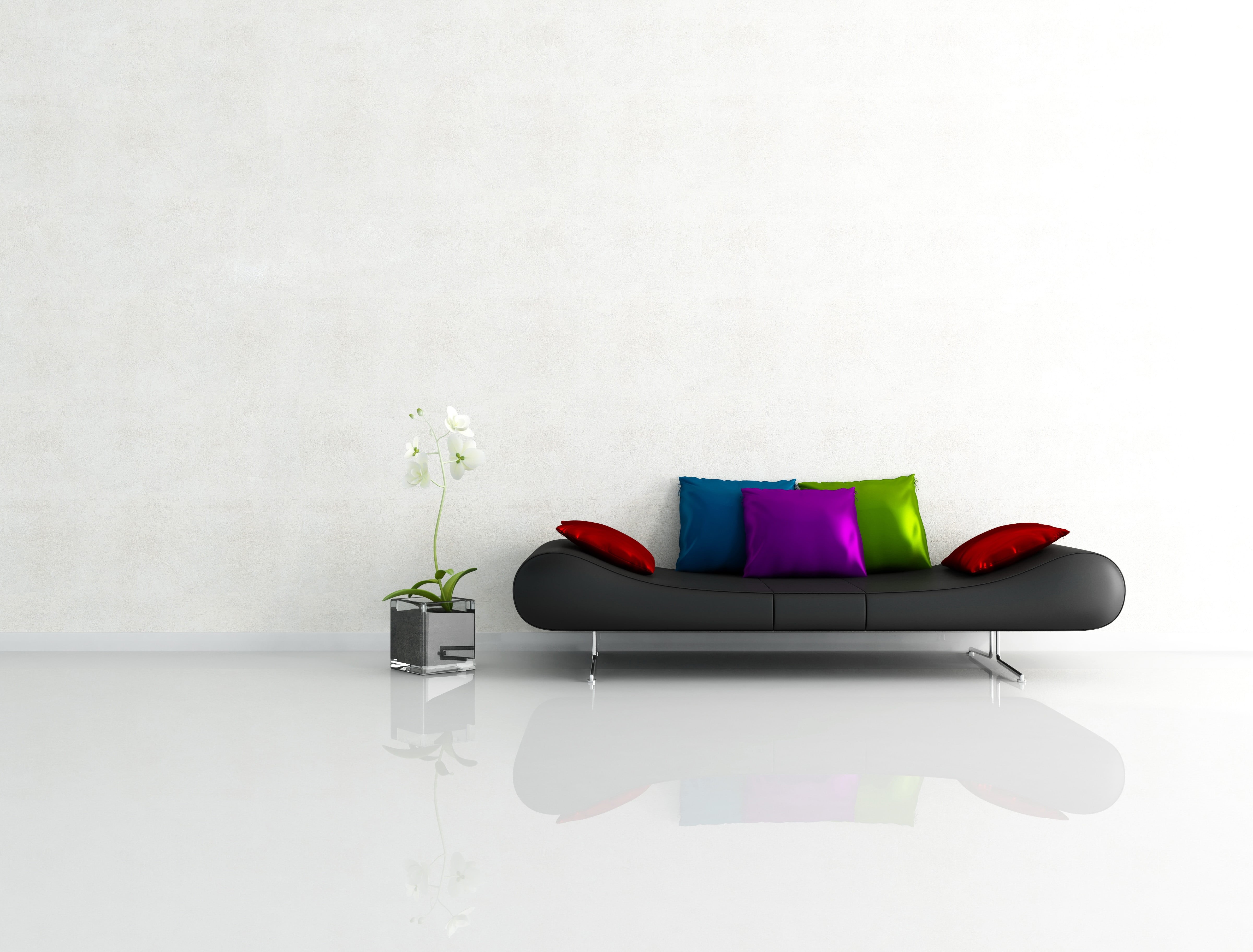 white background, white, copy space, minimalism, wall - Building Feature, beauty in nature, 4K, black, chair, armchair, studio shot, relaxation, home Interior, HD Wallpaper