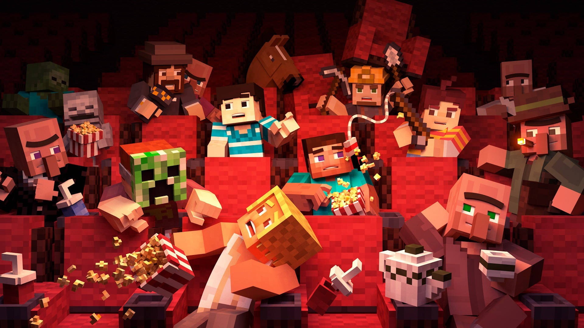 still life, large group of objects, red, male likeness, human representation, design, cultures, Minecraft, gift, decoration, creativity, night, celebration, HD Wallpaper