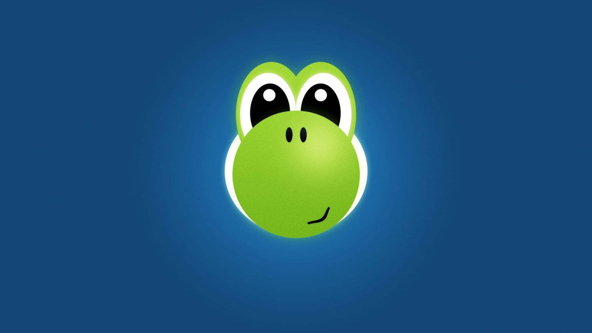 mid-air, blue, green color, emotion, art and craft, smiling, fun, blue background, colored background, face, anthropomorphic face, creativity, Yoshi, no people, HD Wallpaper