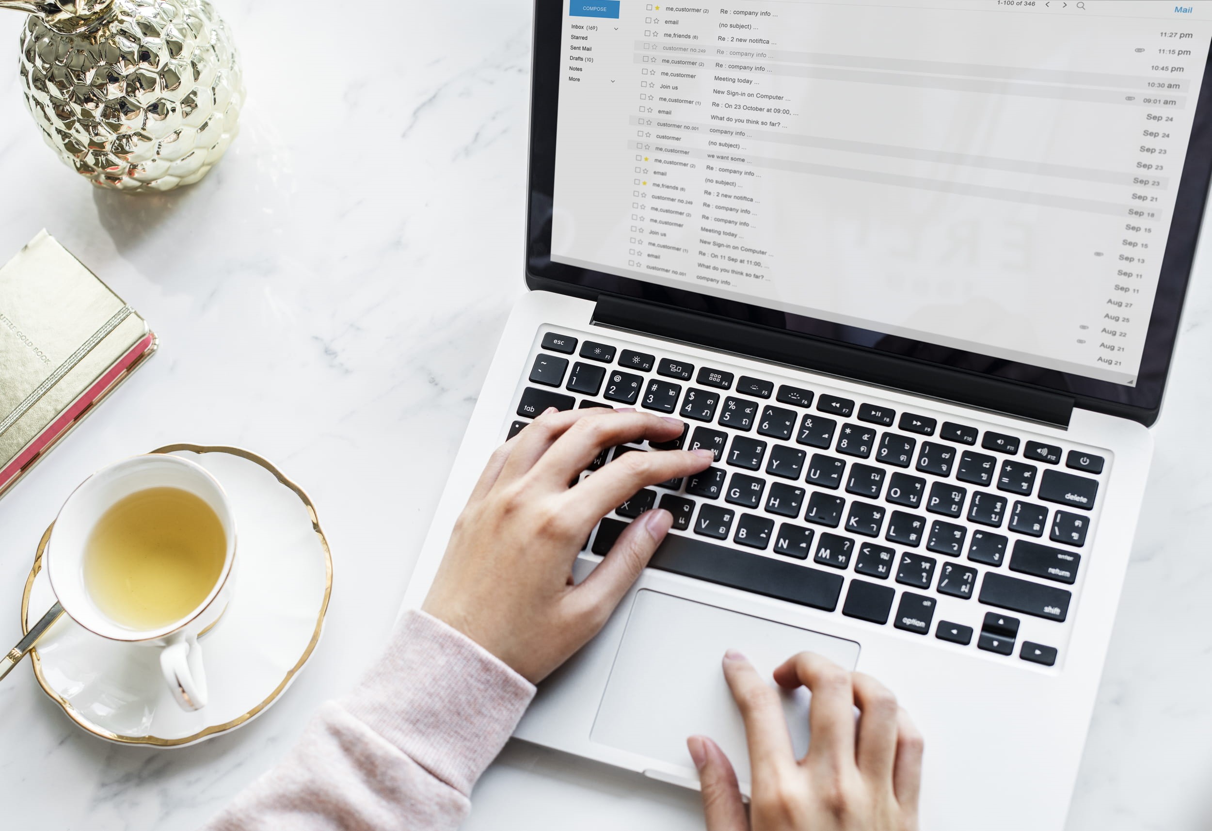 social network, food and drink, computer, 1080P, macbook, photography, writer, typing, person, technology, cup, notebook, human body part, tea, working, HD Wallpaper
