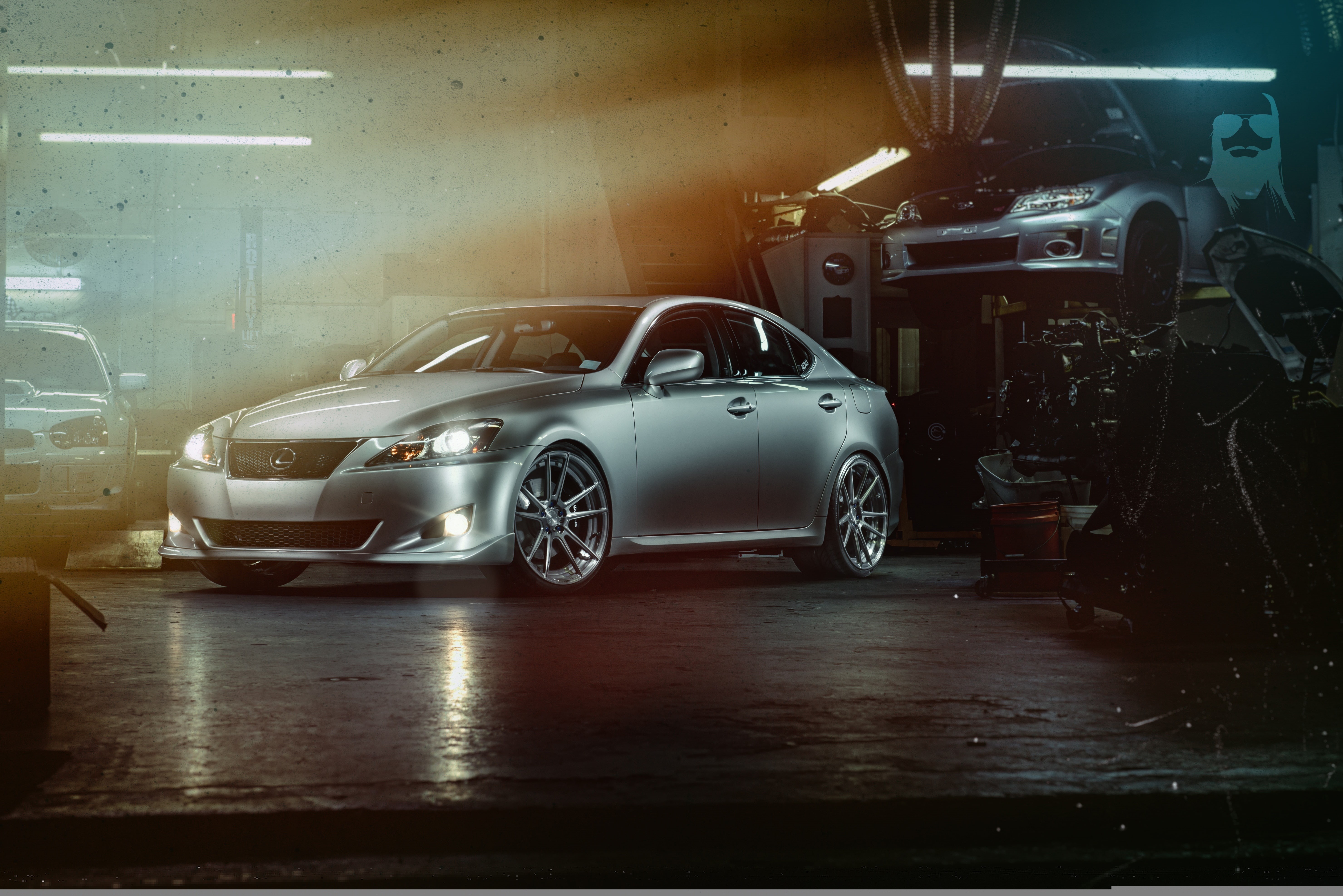 Lexus, silvery, workshop, 5K, front, IS 250, lift, HD Wallpaper
