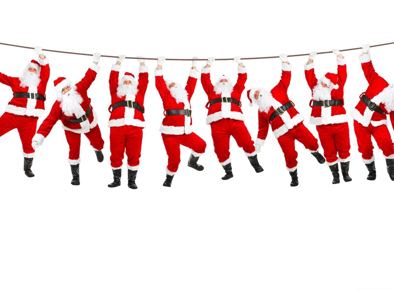 background, hanging, santa claus, holiday, weigh, white, santa, 720P, christmas, white background, claus, rope, HD Wallpaper