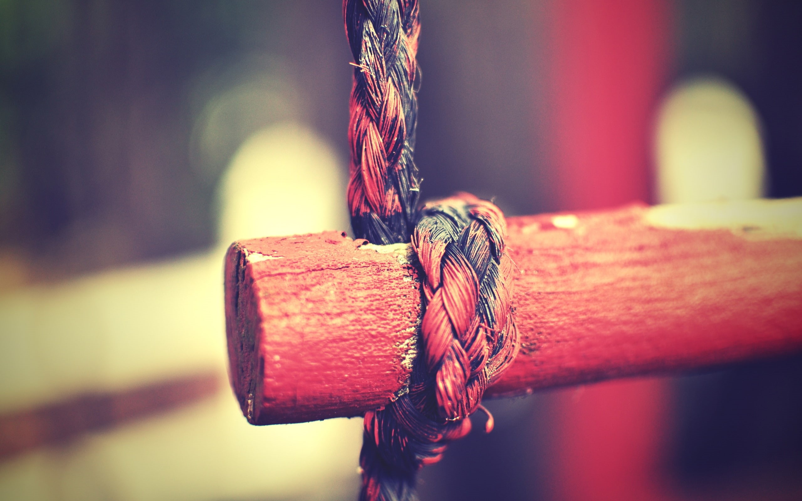 wood, swingin, black, rope, 2K, brown, HD Wallpaper