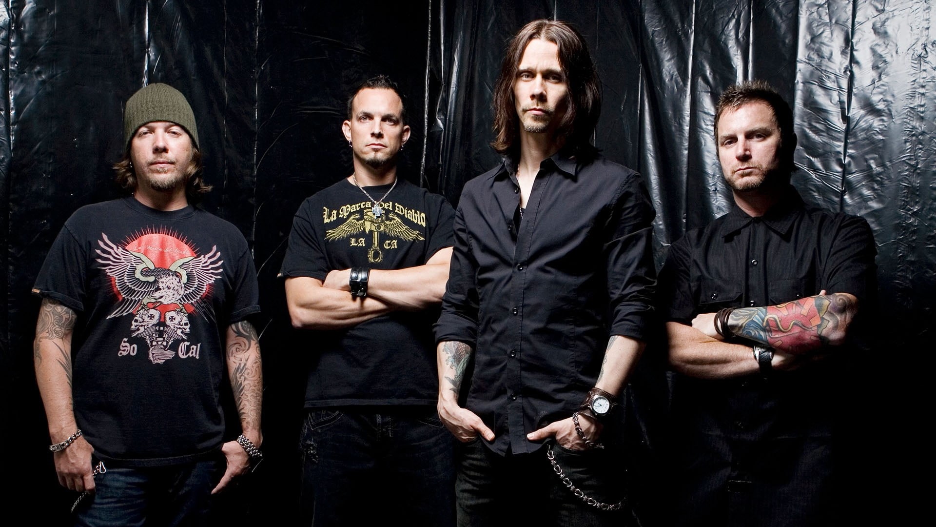 three quarter length, 1080P, looking At Camera, light, cultures, women, casual clothing, people, tattoo, group Of People, alter bridge, caucasian Ethnicity, HD Wallpaper