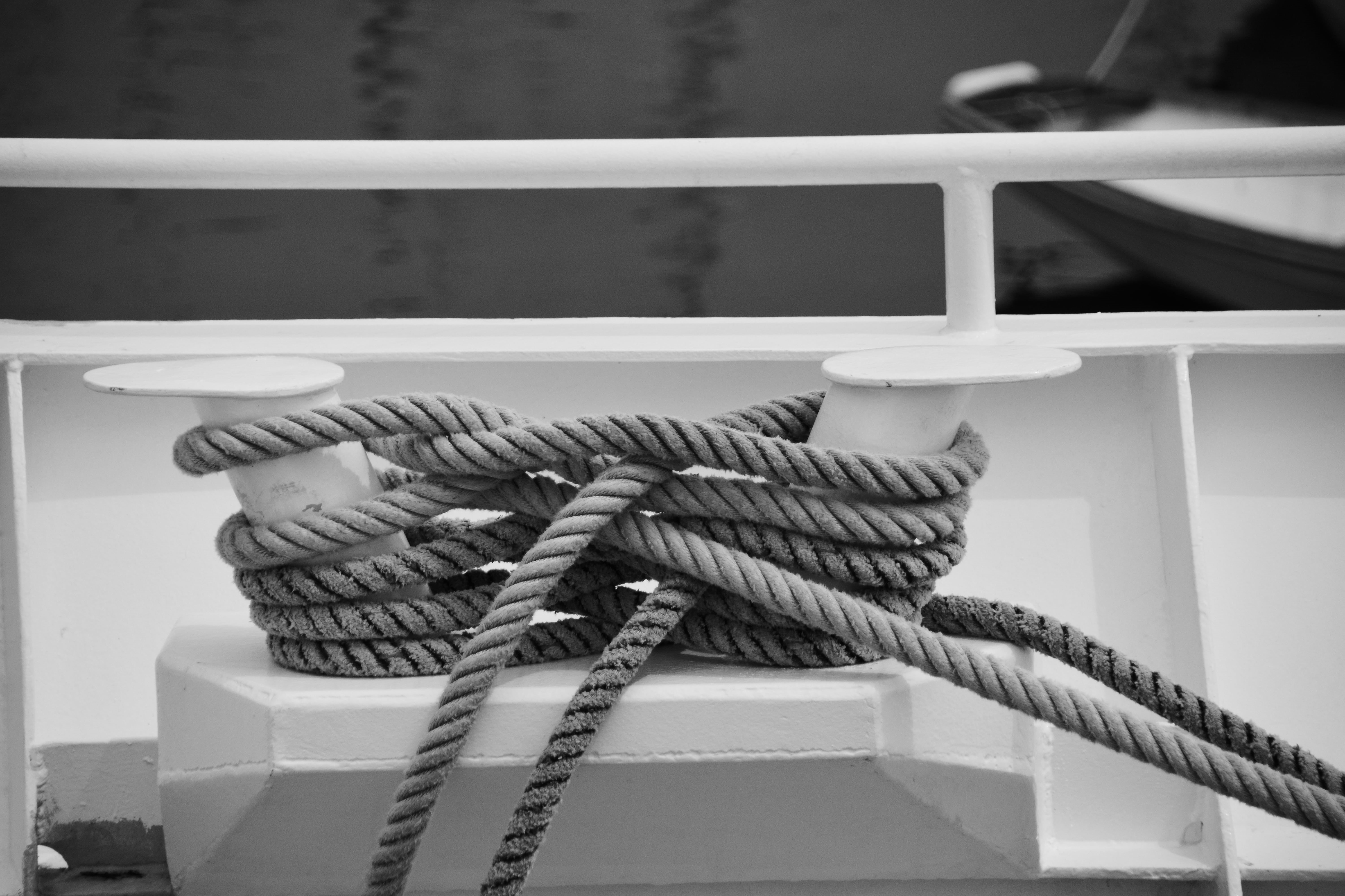 water, nautical Vessel, strength, sea, deck, arimage, ship, boat, nodes, no people, boat deck, nature, close-up, sunlight, outdoors, tied Knot, ropes, marine knots, HD Wallpaper