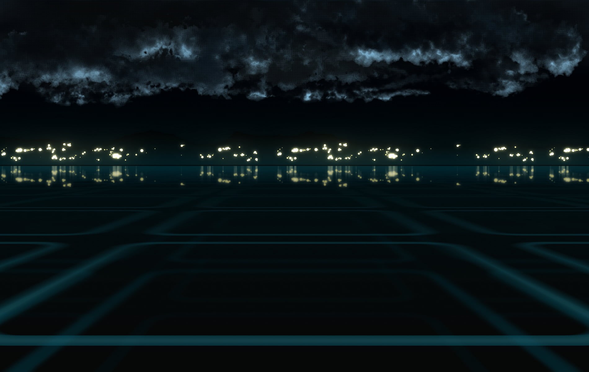 track, railing, grid, city, the grid, the way forward, cloud - sky, transportation, dark, sky, nature, street, night, movies, 720P, illuminated, no people, HD Wallpaper