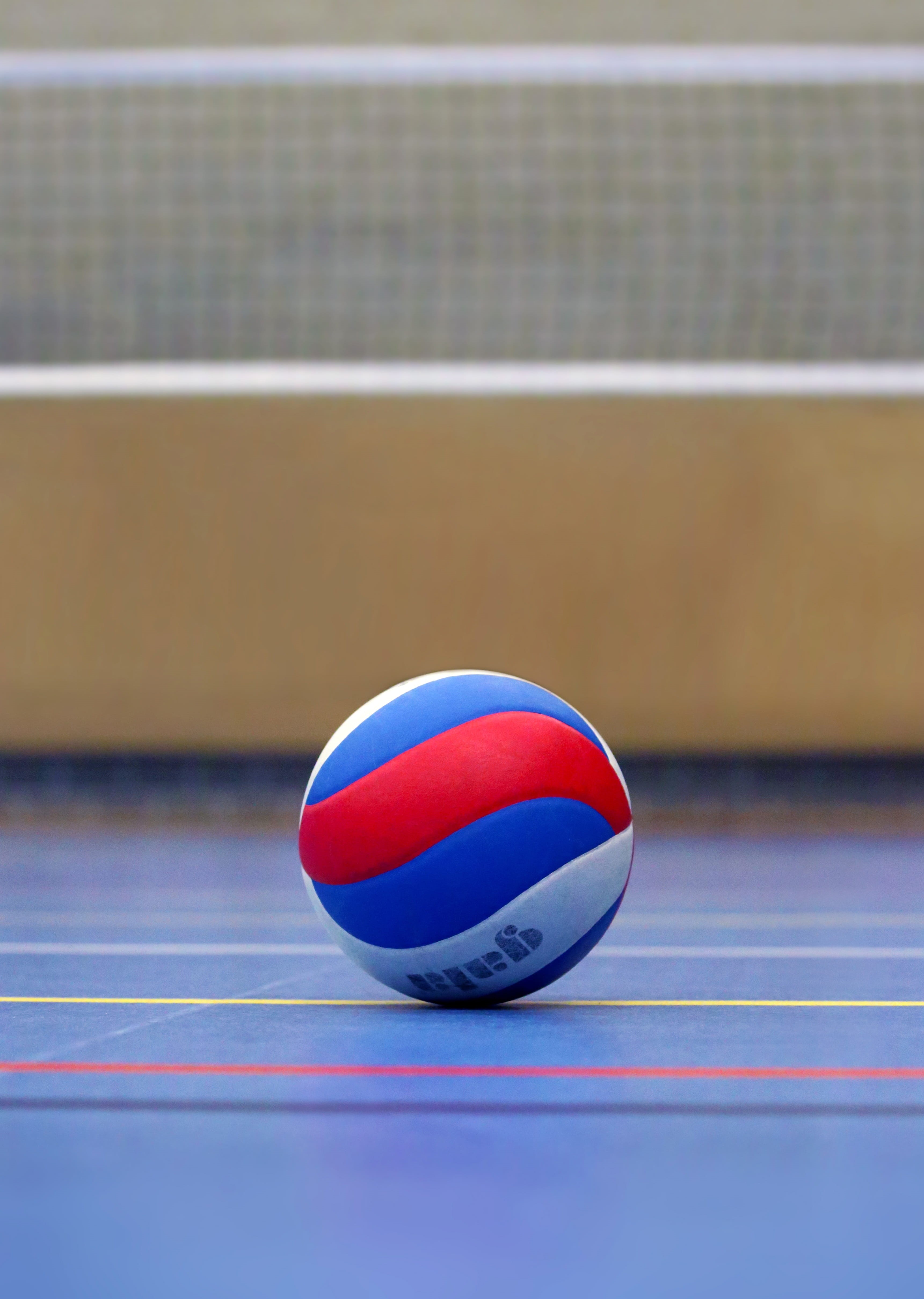 red, single object, absence, competitive sport, team sport, volley, close-up, ground, focus on foreground, sports equipment, sports hall, indoors, table, Phone HD Wallpaper