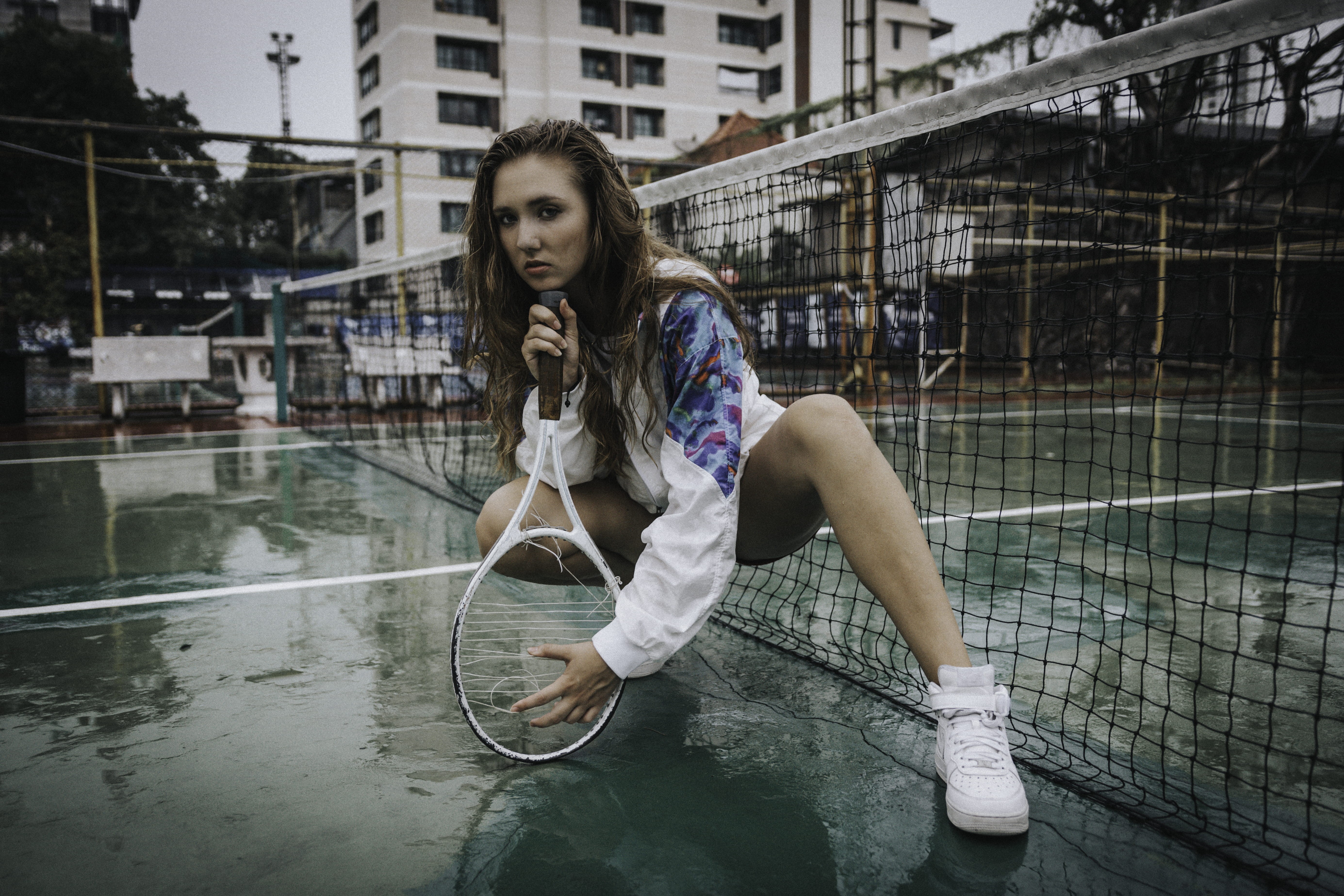 caucasian Ethnicity, city Life, tennis, adult, recreational Pursuit, holding, young Women, muscular Build, city, females, competition, moody, beauty, basekettball, HD Wallpaper