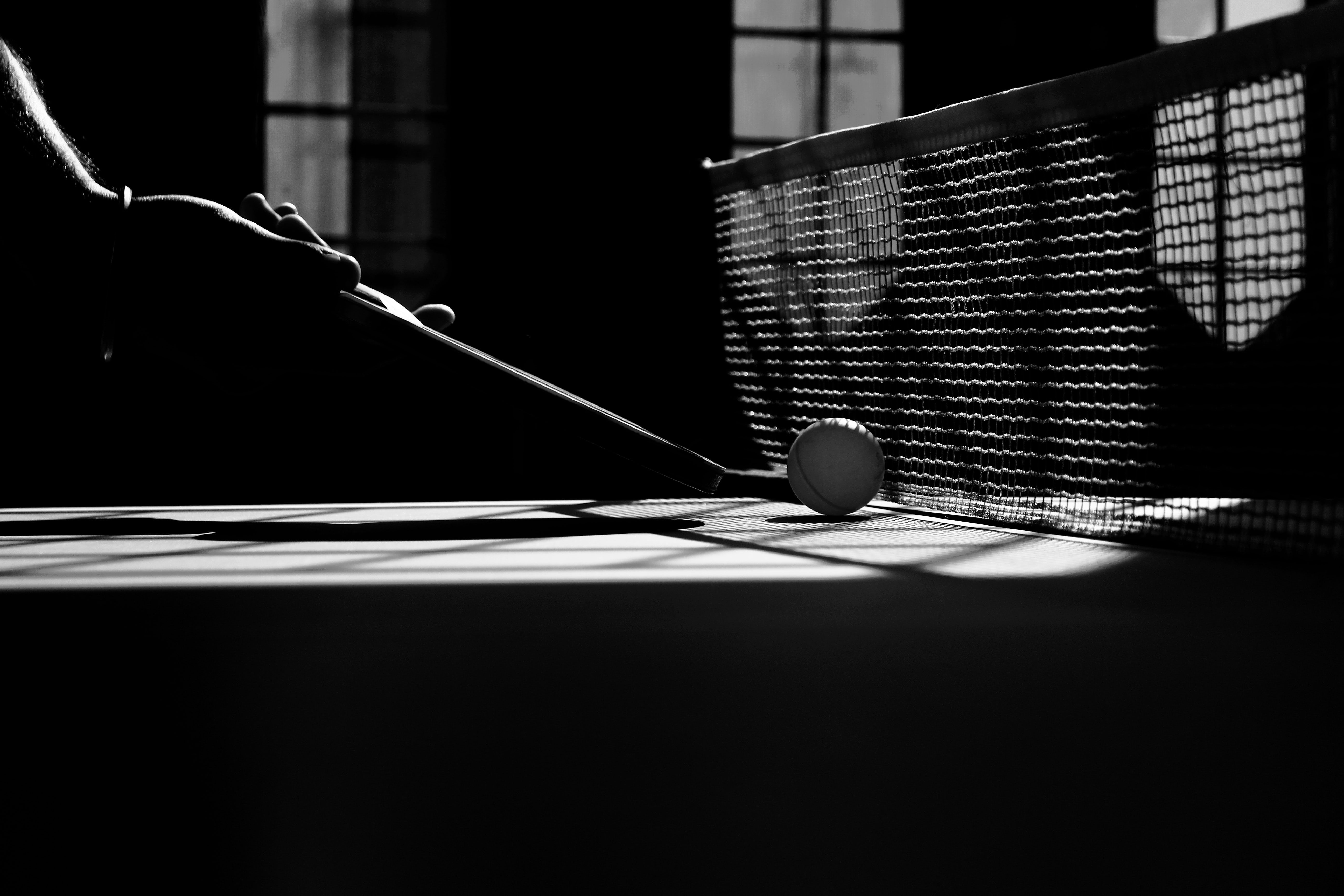 shadow, tennis, pool cue, book, close-up, no people, table, focus on foreground, pool ball, ball, scoreboard, table tennis, window, building, racket, monochrome, HD Wallpaper