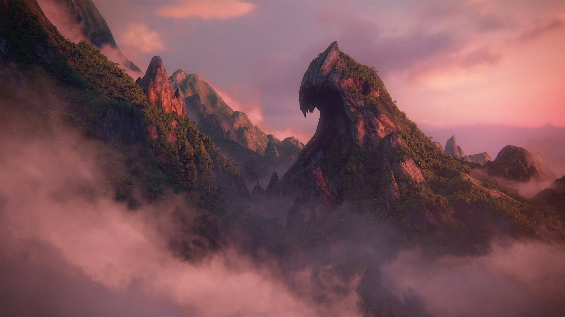 outdoors, Uncharted 4: A Thiefs End, beauty in nature, PlayStation 4, nature, landscape, fog, rock, travel destinations, sky, environment, panoramic, land, HD Wallpaper