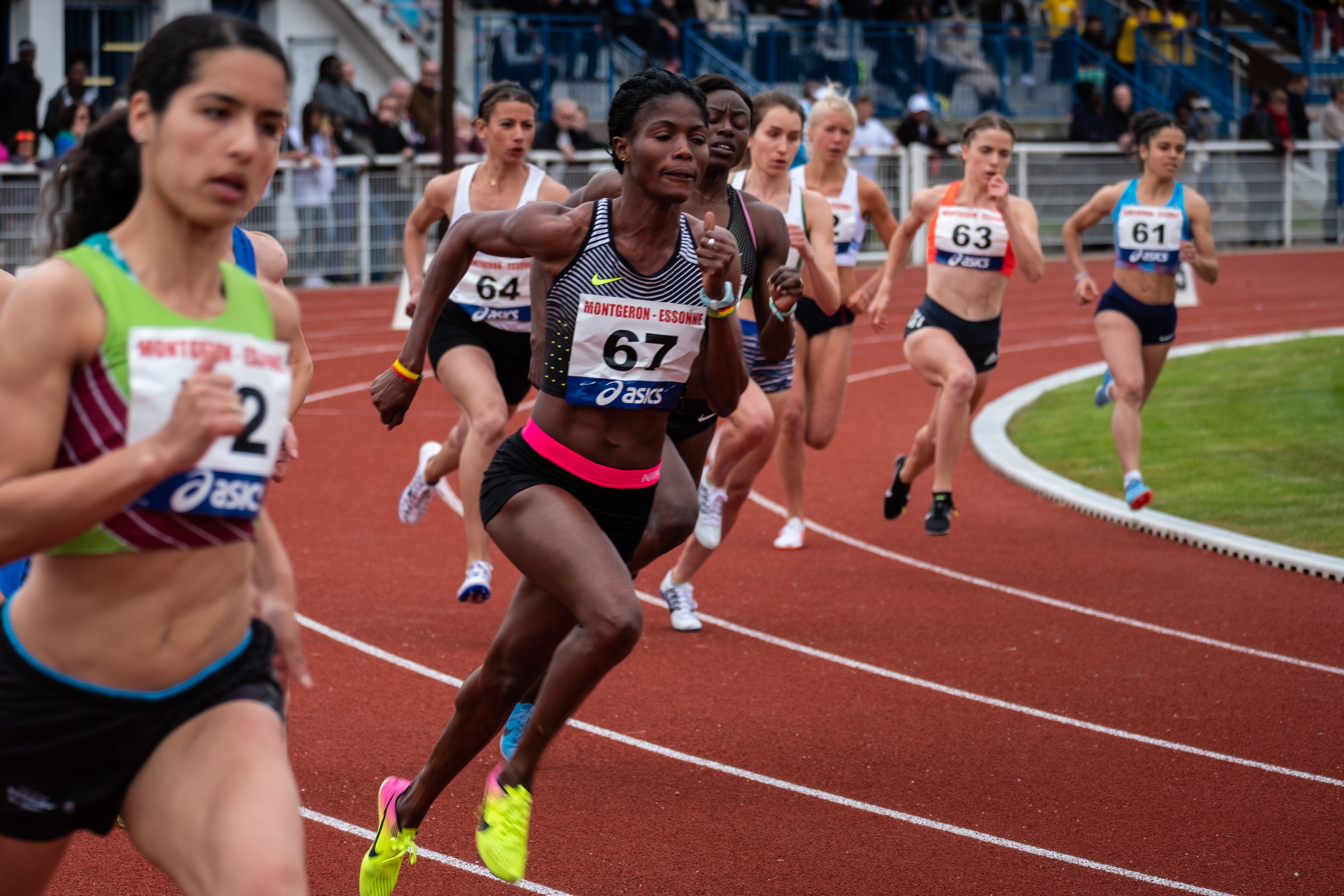 track, women, running, exercising, speed, fitness, sportswear, effort, group of people, healthy lifestyle, human limb, woman, athlete, stadium, 5K, track and field athlete, HD Wallpaper