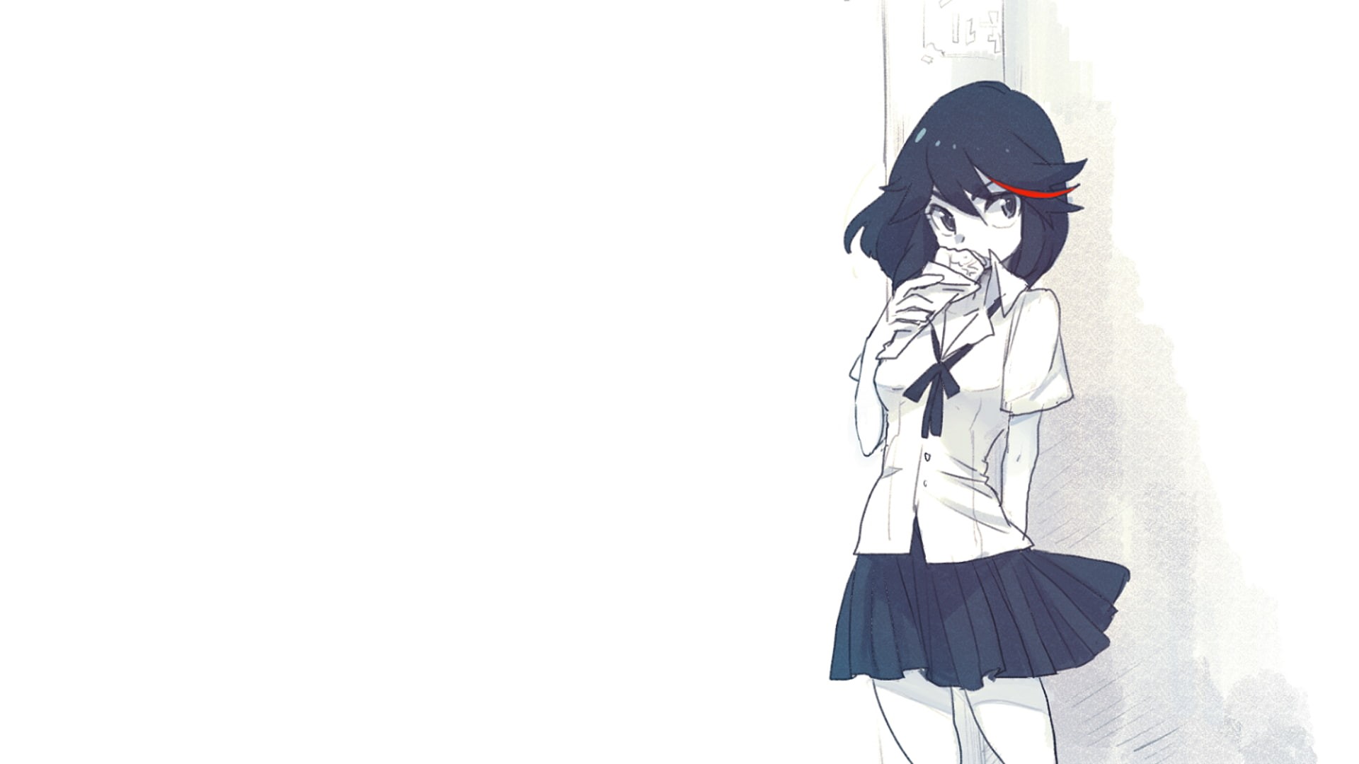 Kill la Kill, white background, indoors, representation, holding, art and craft, three quarter length, lifestyles, standing, copy space, one person, full length, HD Wallpaper