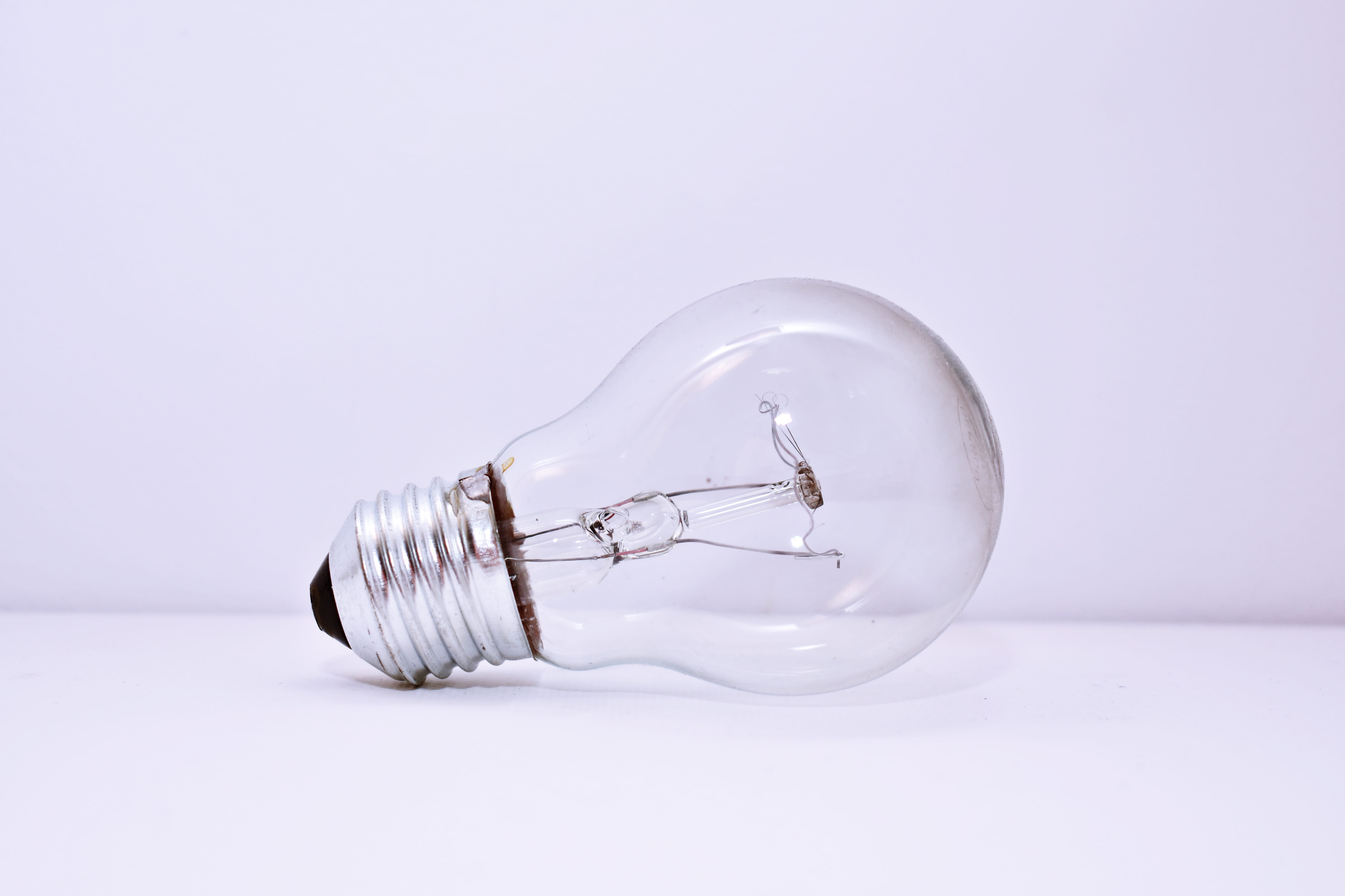 no people, indoors, light bulb, transparent, purity, glass - material, electric light, close-up, white background, single object, copy space, studio shot, HD Wallpaper