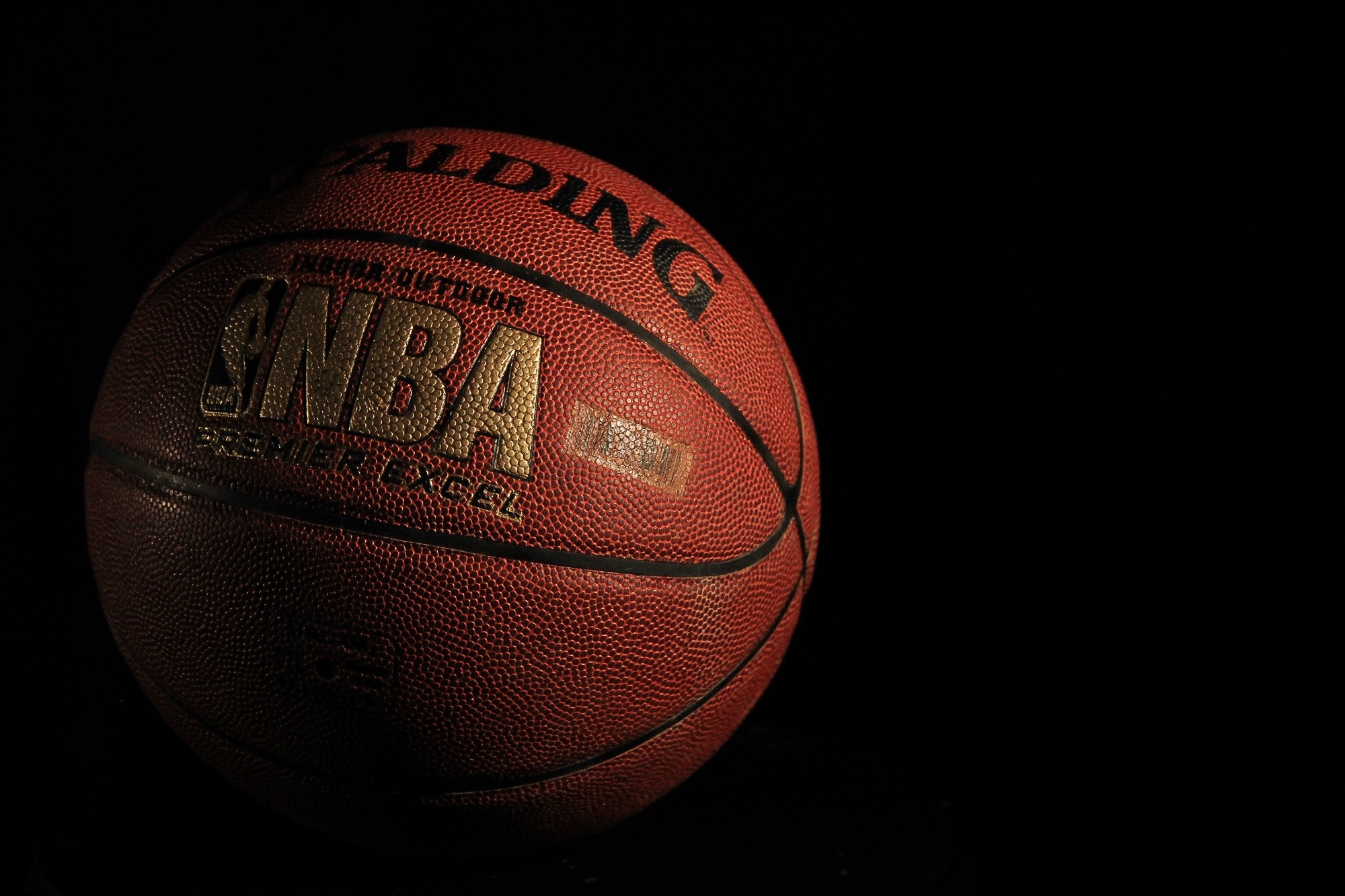 black background, team sport, western script, american football - ball, play, basketball - Ball, sport, indoors, basketball, nba, dark, 1080P, round, text, HD Wallpaper