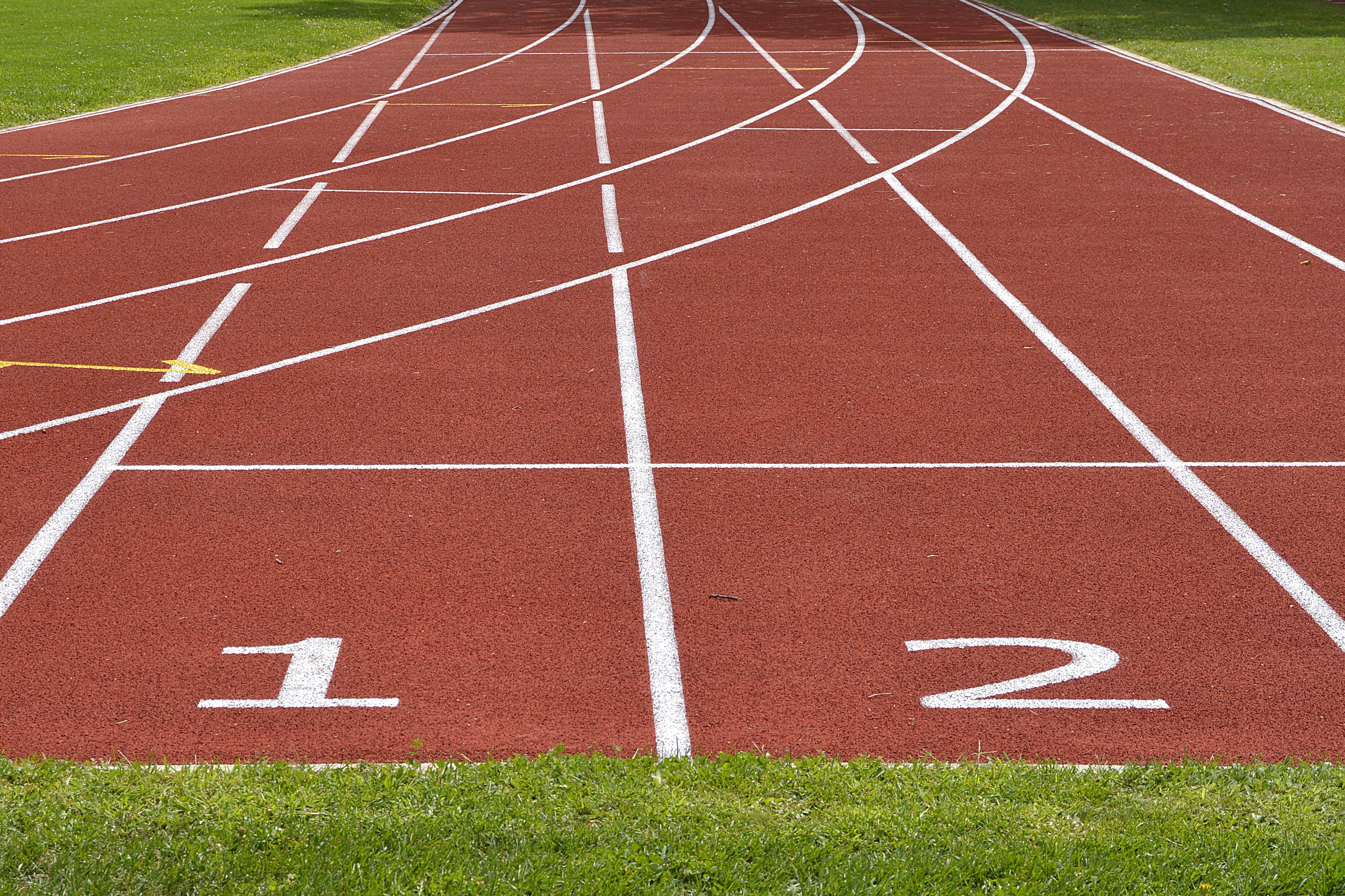 career, mark, tartan, competitive sport, day, number, runway, racecourse, tartan track, grass, dividing line, running track, track and field, 5K, numbering, HD Wallpaper