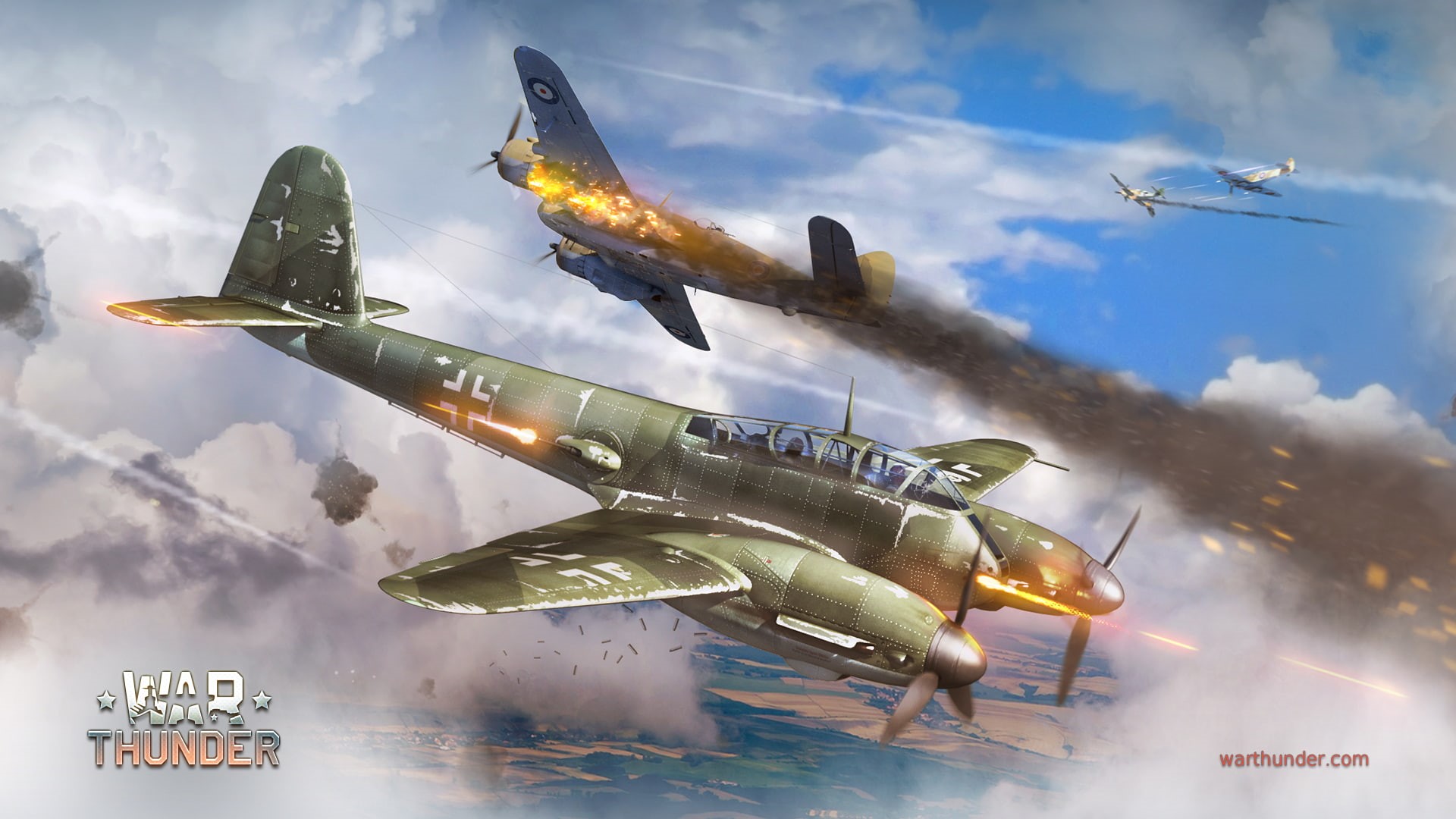 nature, mode of transportation, military, plane, air force, heavy, War Thunder, no people, military airplane, cloud - sky, clouds, bomber, sky, HD Wallpaper