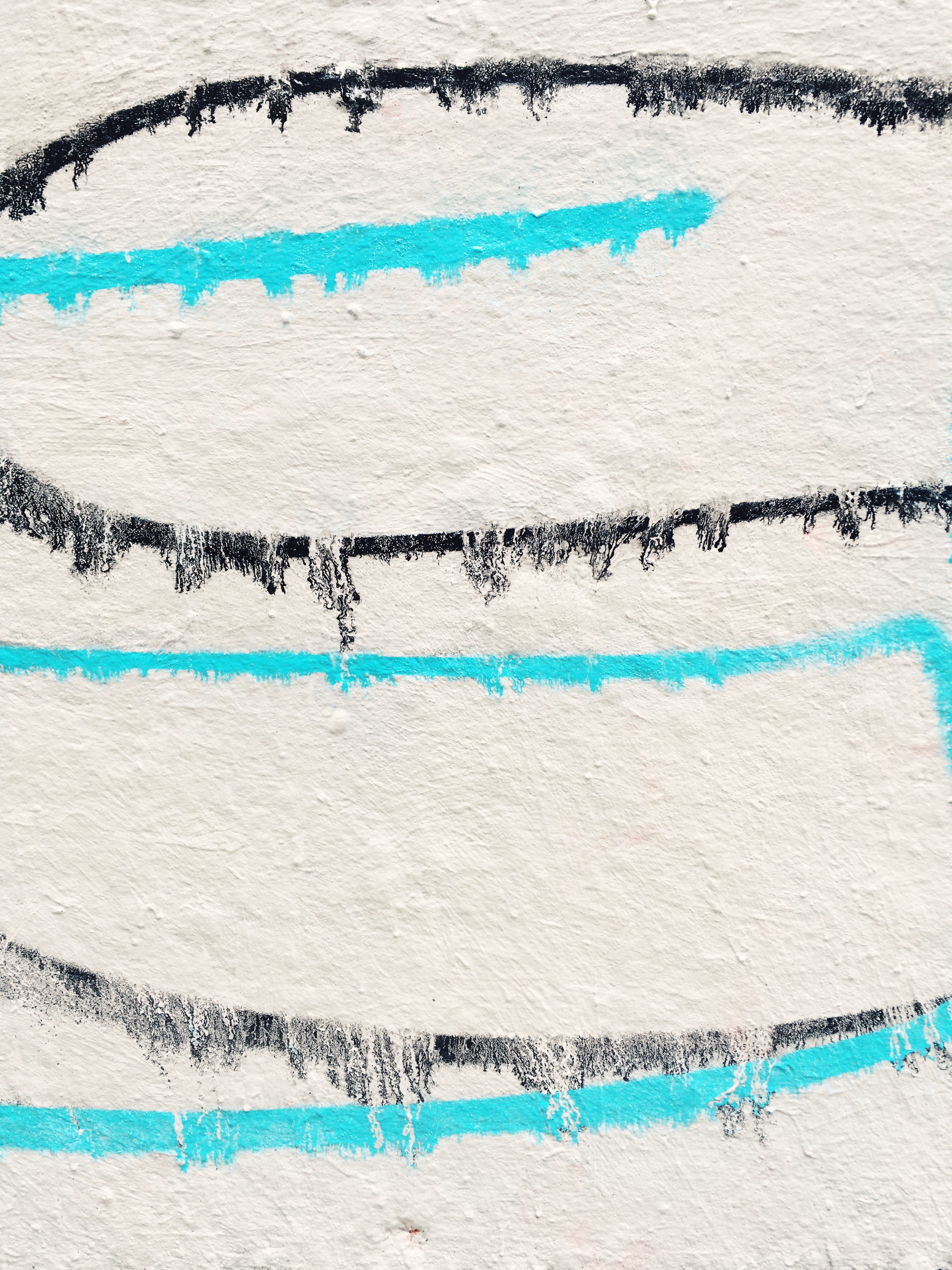 concrete, graffiti, communication, minimal, white color, drip, paint, no people, smudge lines, white, wet, lines, turquoise colored, texture, architecture, Phone HD Wallpaper