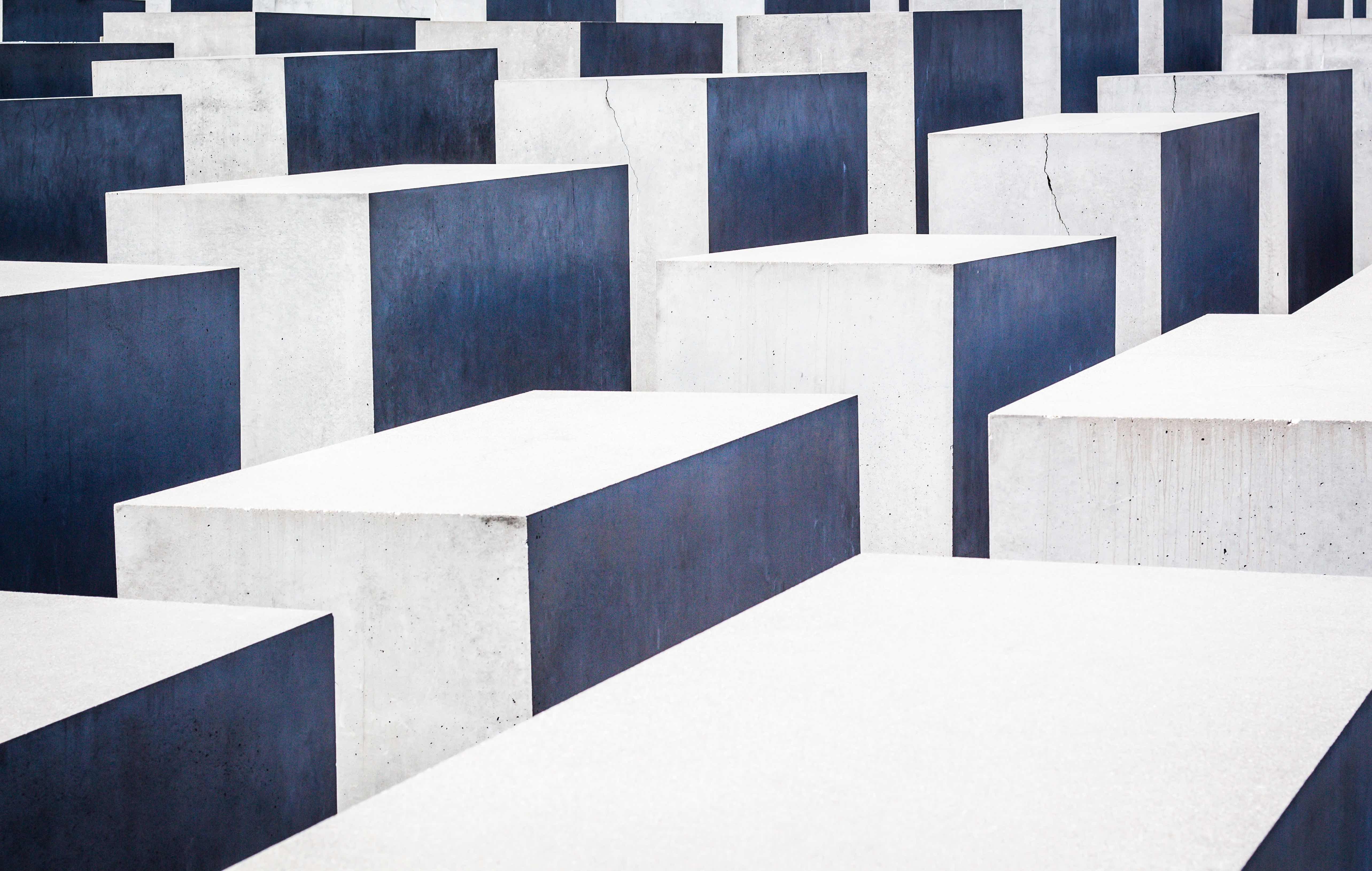 pattern, monument, outdoors, memorial, geometric, cement, grey, history, day, concrete, blue, close-up, photo, boxe, 5K, architecture, travel, shadow, HD Wallpaper